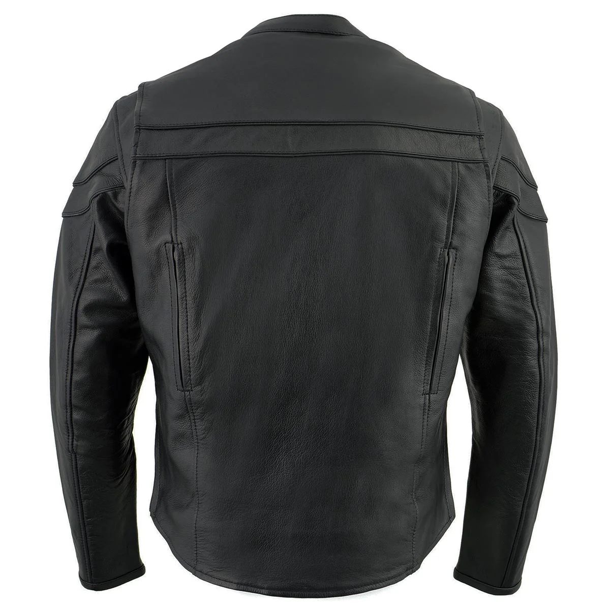 Milwaukee Leather Men's Black Leather Sporty Crossover Scooter Motorcycle Jacket w/ Reflective Piping - LKM1725 - Image 13