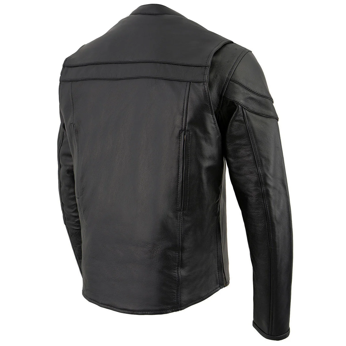 Milwaukee Leather Men's Black Leather Sporty Crossover Scooter Motorcycle Jacket w/ Reflective Piping - LKM1725 - Image 16