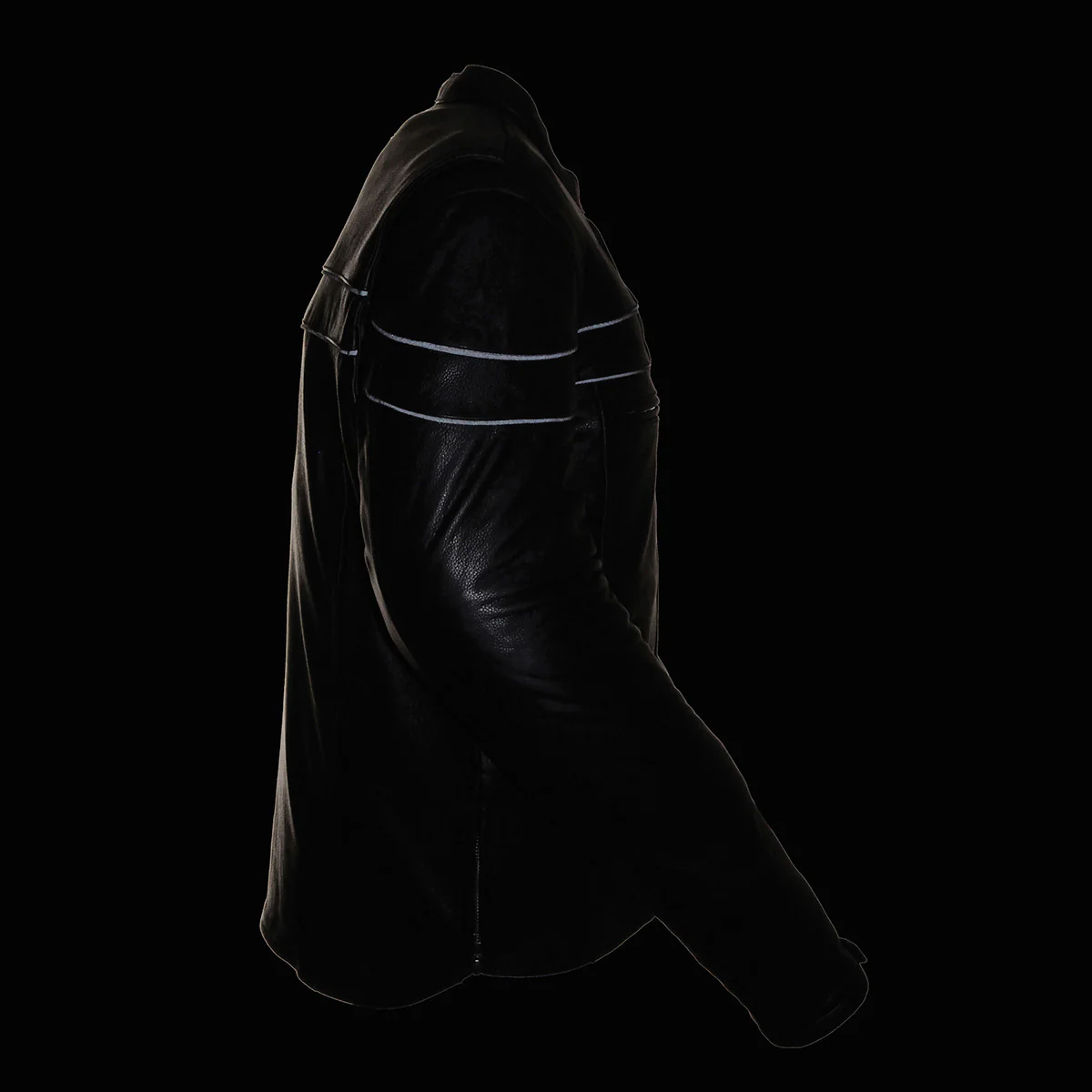 Milwaukee Leather Men's Black Leather Sporty Crossover Scooter Motorcycle Jacket w/ Reflective Piping - LKM1725 - Image 8