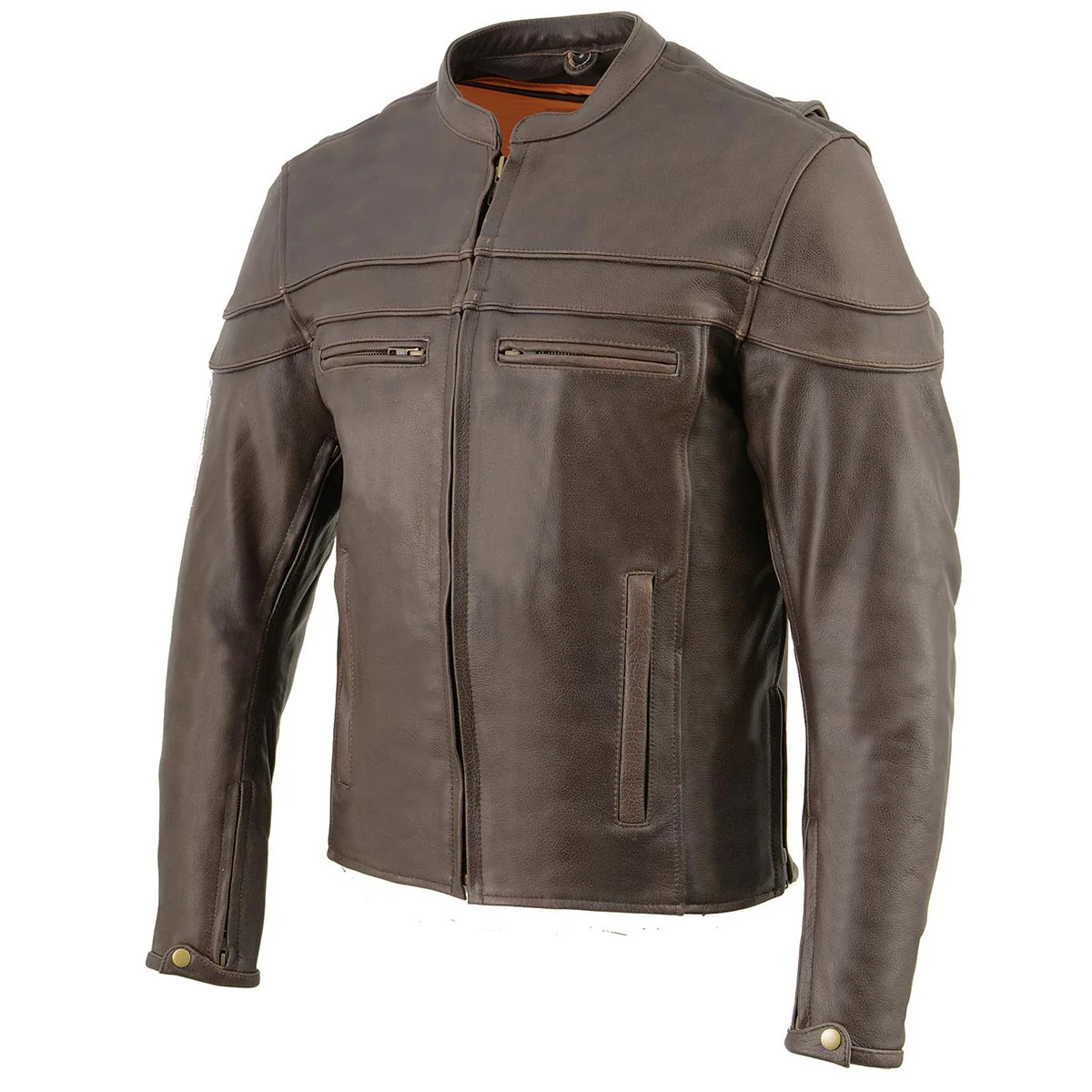 Milwaukee Leather ML1408RT Men's Retro Brown 'Savage' Sporty Crossover Retro Leather Jacket - Image 11
