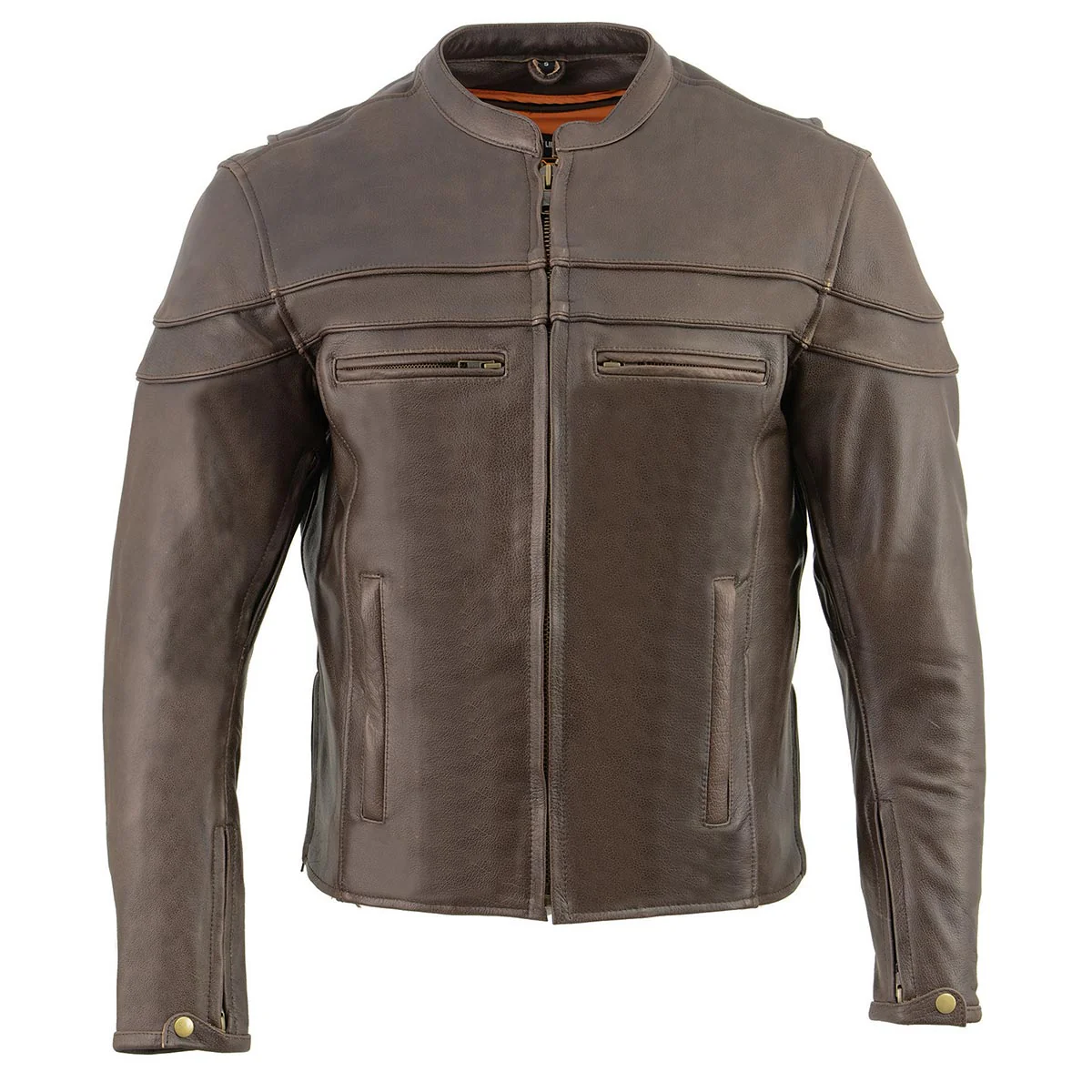 Milwaukee Leather ML1408RT Men's Retro Brown 'Savage' Sporty Crossover Retro Leather Jacket - Image 13