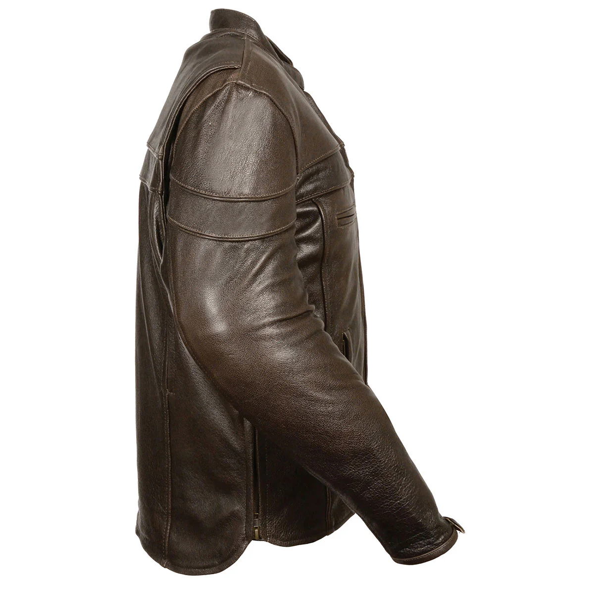 Milwaukee Leather ML1408RT Men's Retro Brown 'Savage' Sporty Crossover Retro Leather Jacket - Image 14