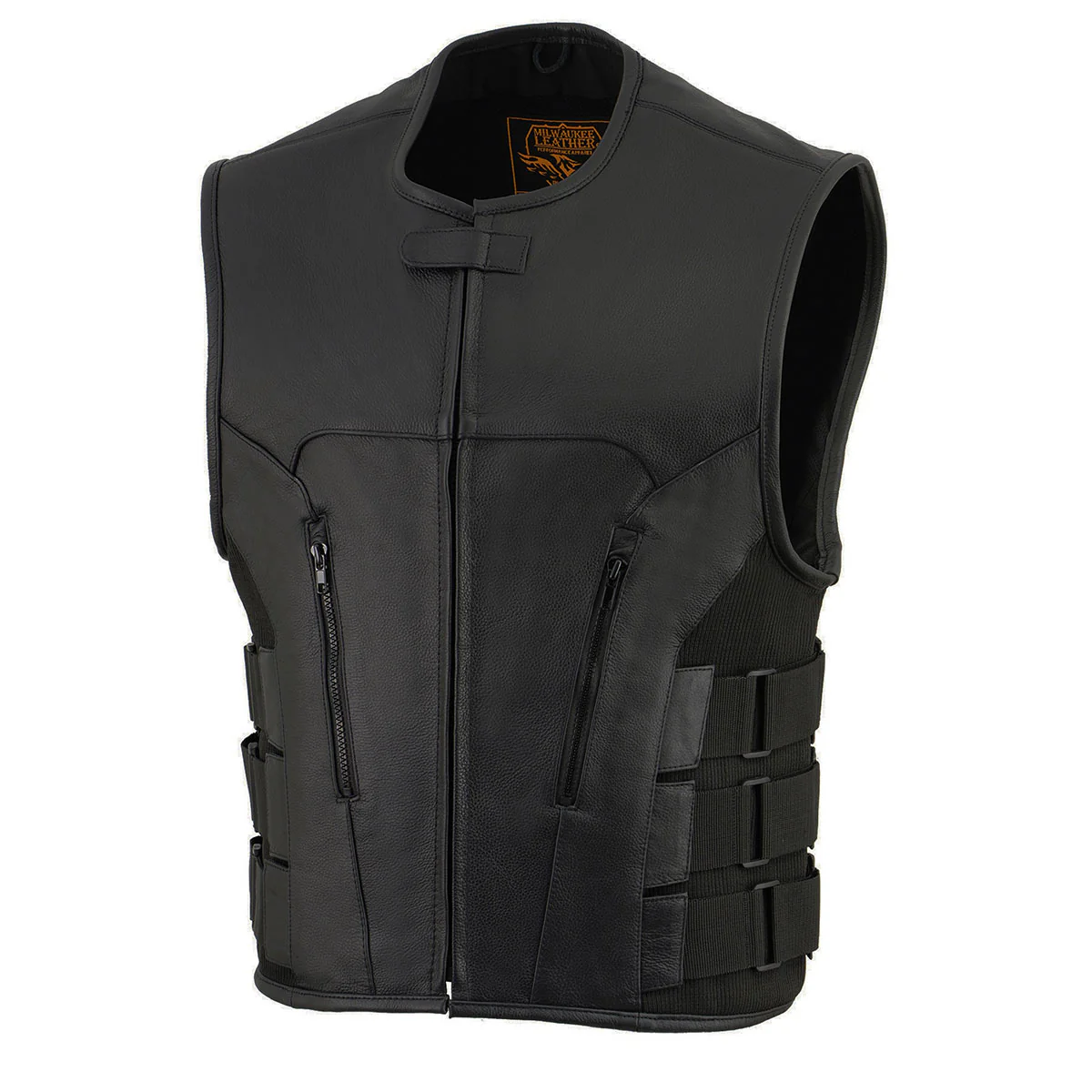 Milwaukee Leather MLM3500 Men's Swat Style Rider Leather Vest w/ Single Panel Back for Club Patches - Image 10