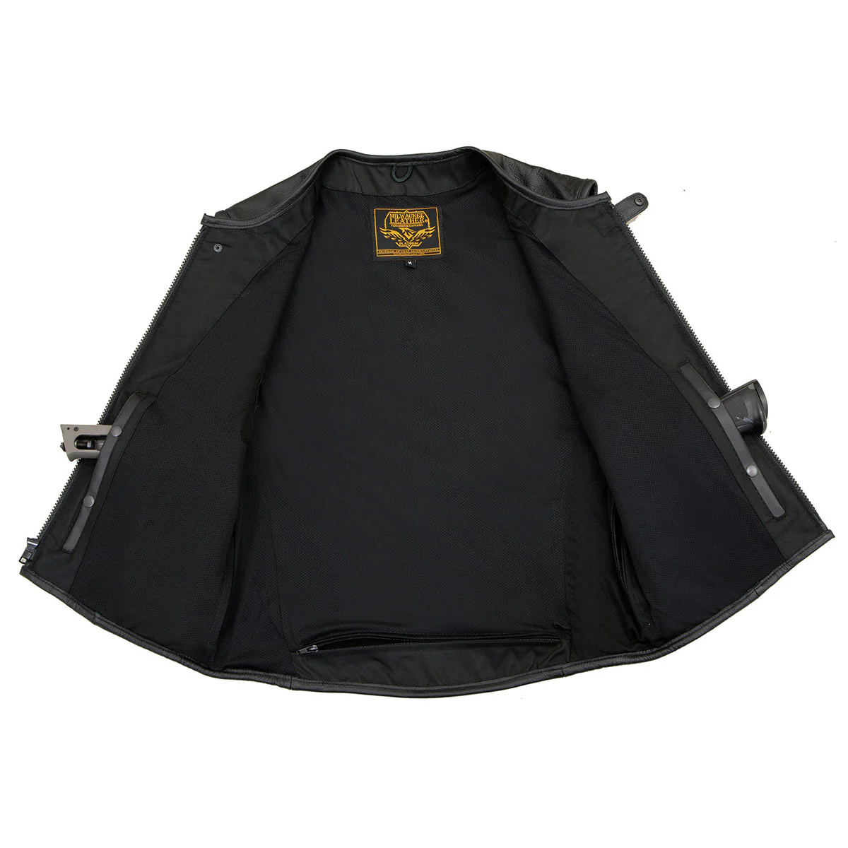 Milwaukee Leather MLM3500 Men's Swat Style Rider Leather Vest w/ Single Panel Back for Club Patches - Image 7