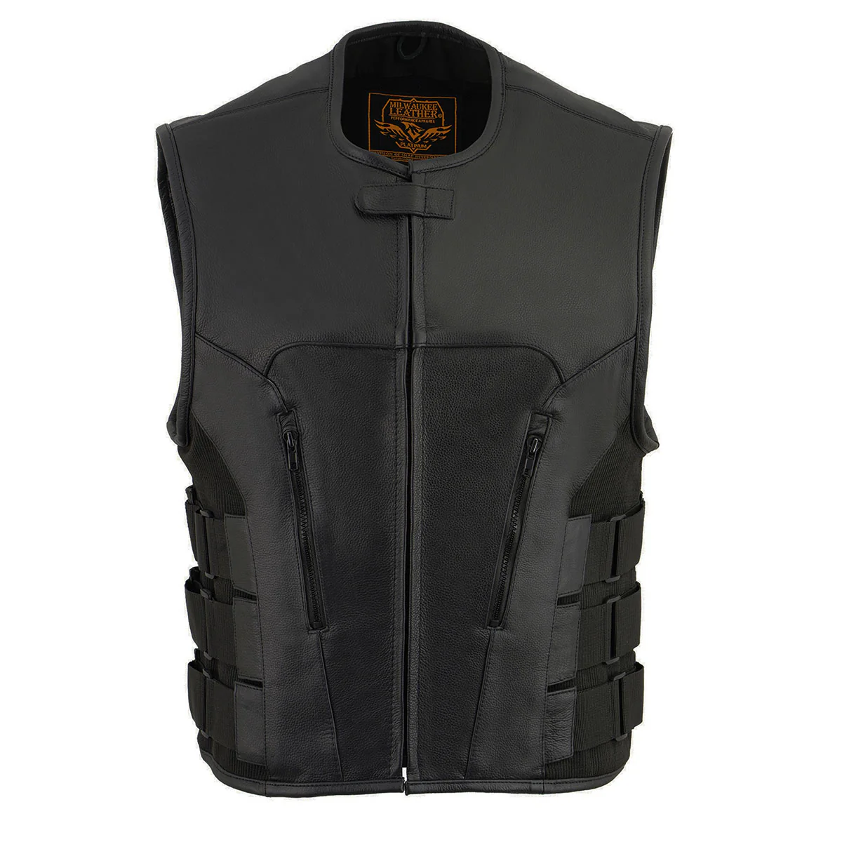 Milwaukee Leather MLM3500 Men's Swat Style Rider Leather Vest w/ Single Panel Back for Club Patches - Image 8