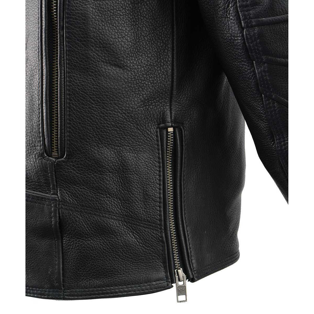 Milwaukee Leather MLM1515 Men's Classic Beltless Black Leather Triple Stitched Motorcycle Biker Rider Jacket - Image 11