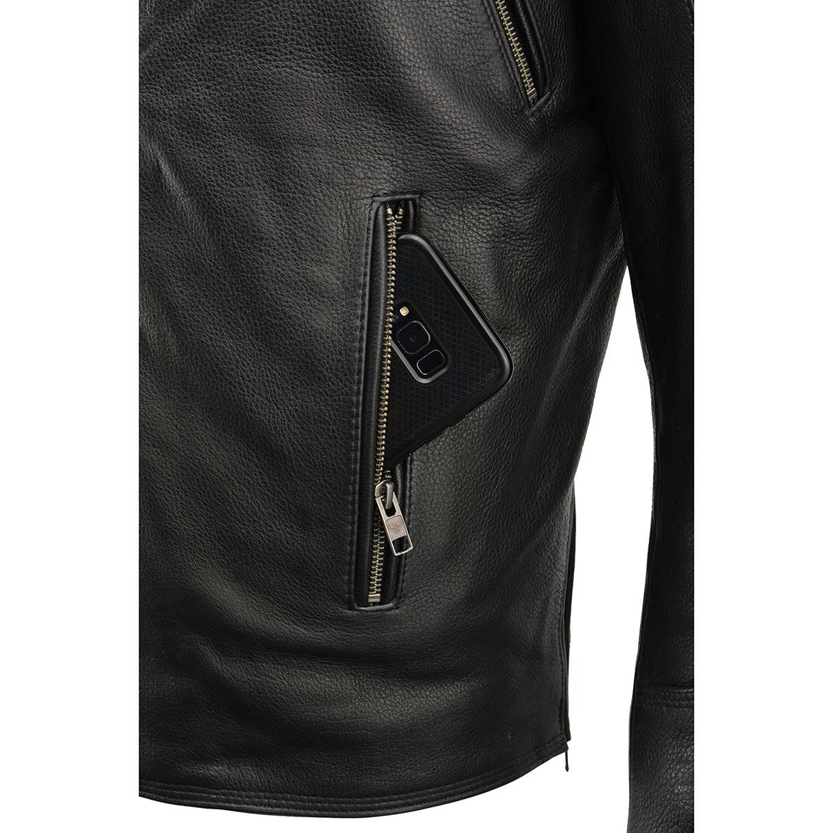 Milwaukee Leather MLM1515 Men's Classic Beltless Black Leather Triple Stitched Motorcycle Biker Rider Jacket - Image 13