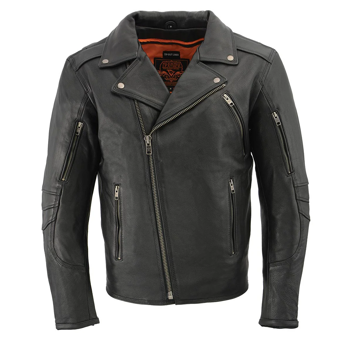 Milwaukee Leather MLM1515 Men's Classic Beltless Black Leather Triple Stitched Motorcycle Biker Rider Jacket - Image 15