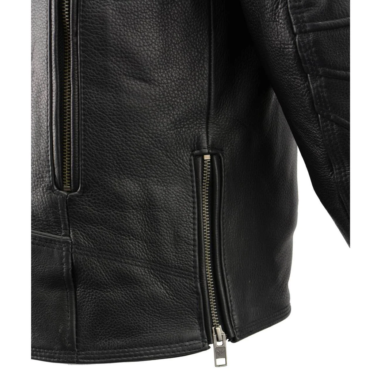 Milwaukee Leather MLM1515 Men's Classic Beltless Black Leather Triple Stitched Motorcycle Biker Rider Jacket - Image 8