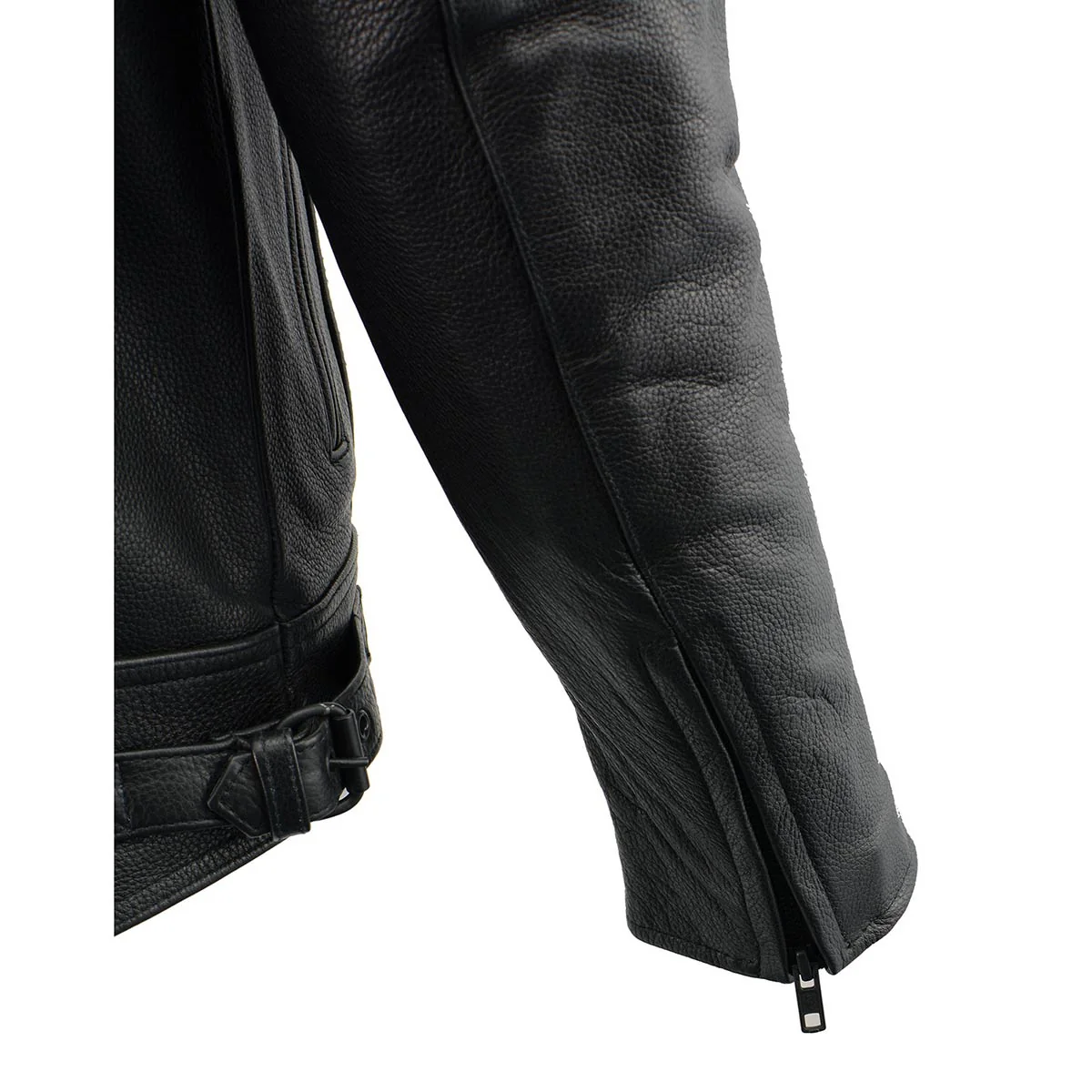 Milwaukee Leather LKM1720 Men's Black Premium Leather Motorcycle Vented Leather Jacket w/ Multi-Utility Pockets - Image 10