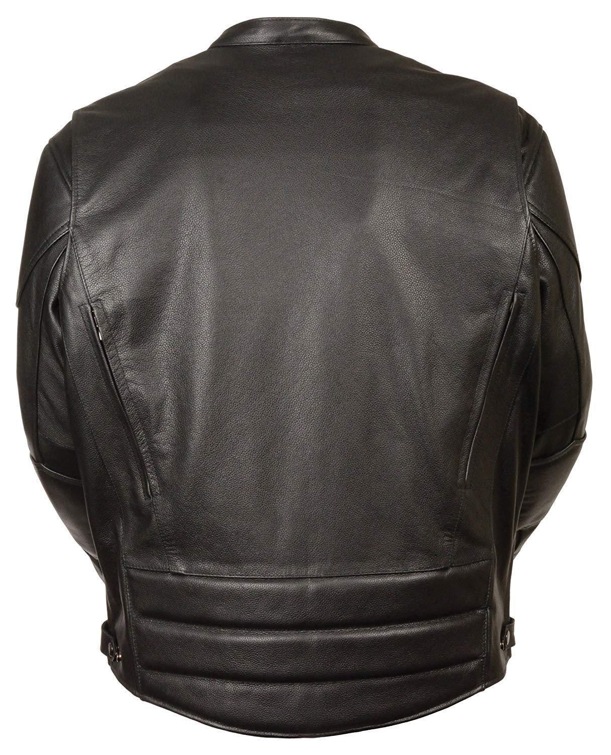 Milwaukee Leather MLM1530 Men's Vented Black Leather Scooter Jacket with Kidney Padding - Image 2
