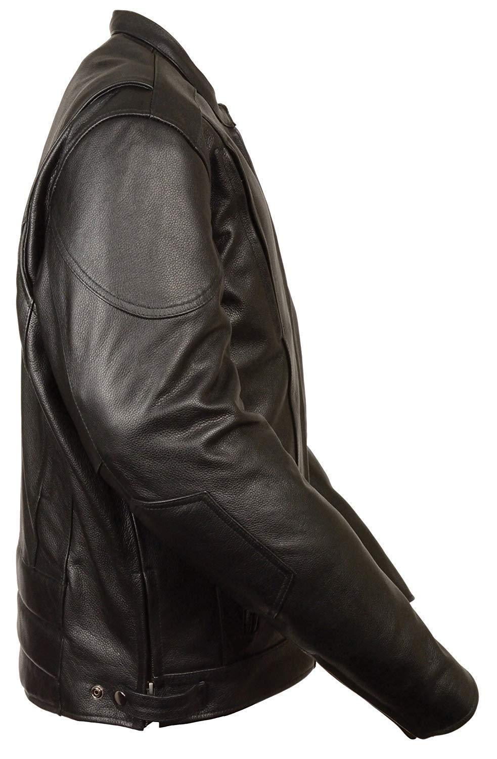 Milwaukee Leather MLM1530 Men's Vented Black Leather Scooter Jacket with Kidney Padding - Image 3