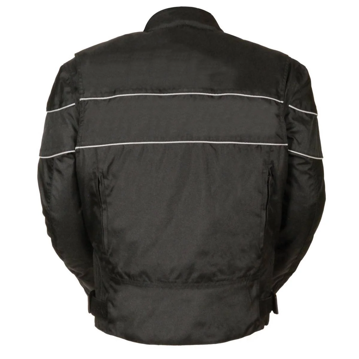 NexGen SH212102 Men's Black Textile Vented Moto Jacket with Reflective Piping - Image 2