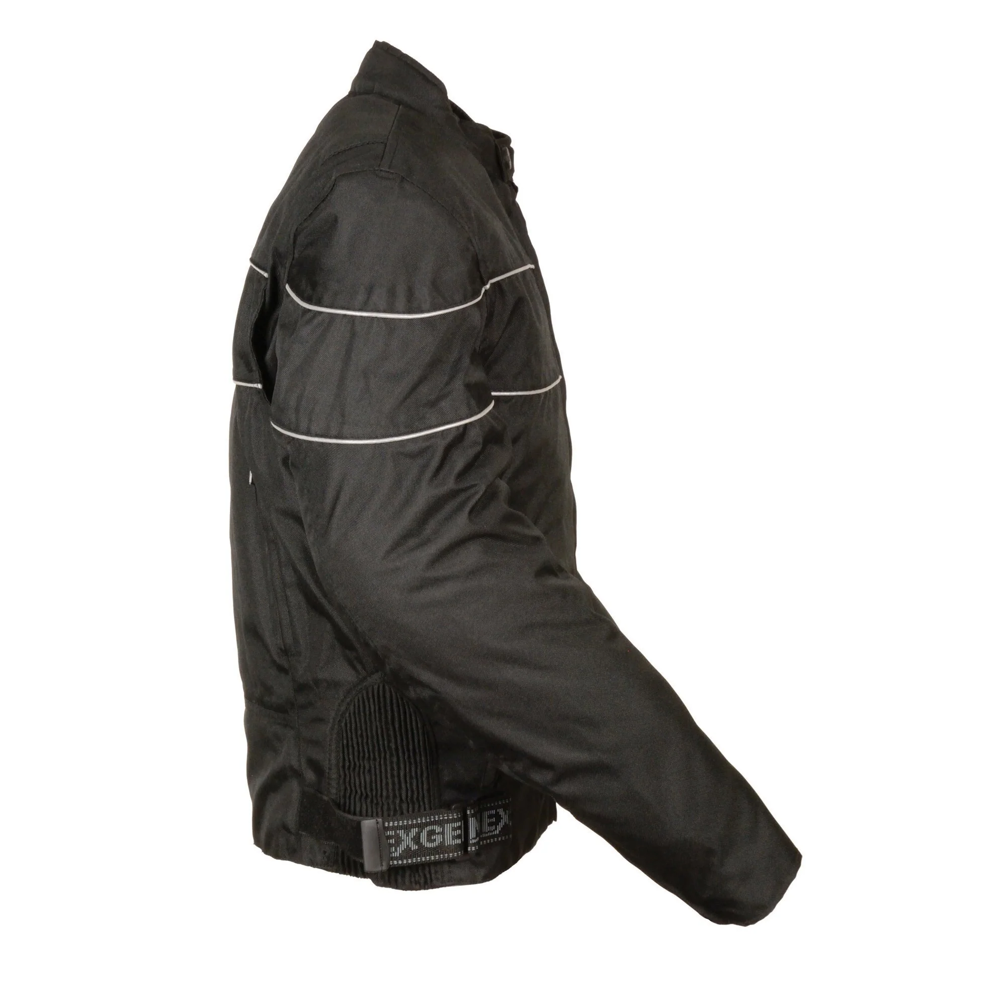 NexGen SH212102 Men's Black Textile Vented Moto Jacket with Reflective Piping - Image 4