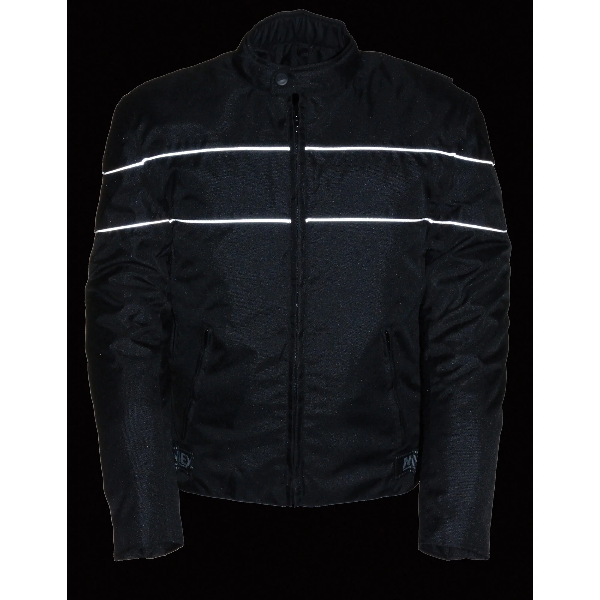 NexGen SH212102 Men's Black Textile Vented Moto Jacket with Reflective Piping - Image 5
