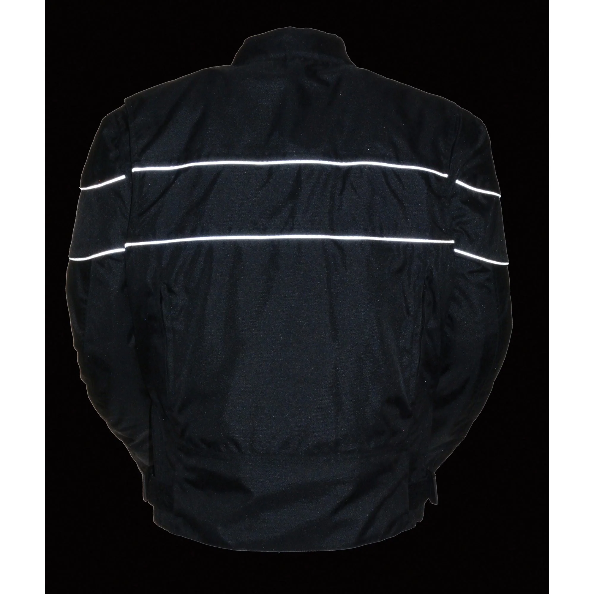 NexGen SH212102 Men's Black Textile Vented Moto Jacket with Reflective Piping - Image 6