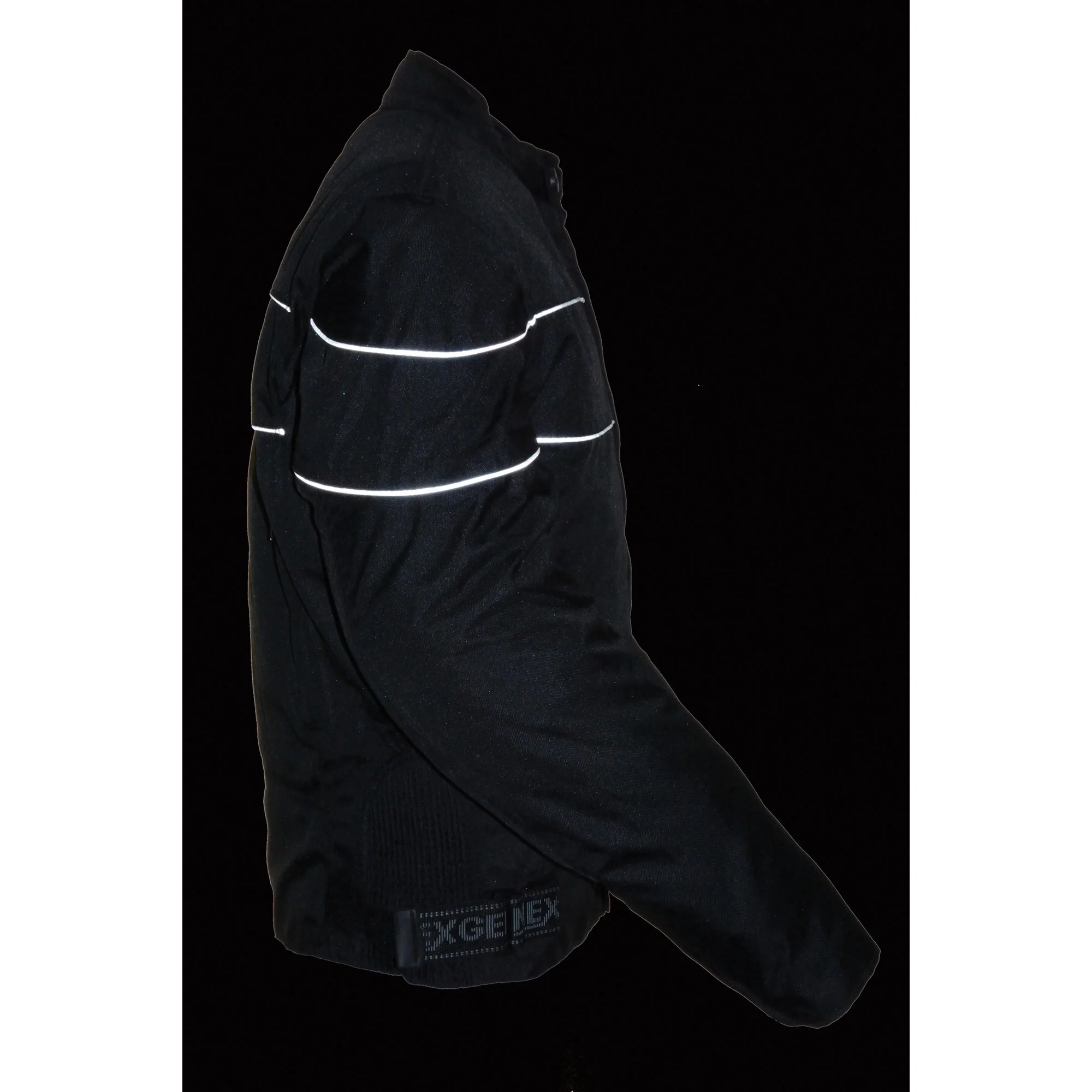 NexGen SH212102 Men's Black Textile Vented Moto Jacket with Reflective Piping - Image 7