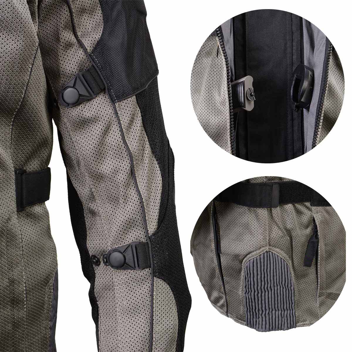Milwaukee Leather Men's Venture Dark Grey/Black Textile Motorcycle Jacket w/ CE Armor - MPM17032 - Image 8