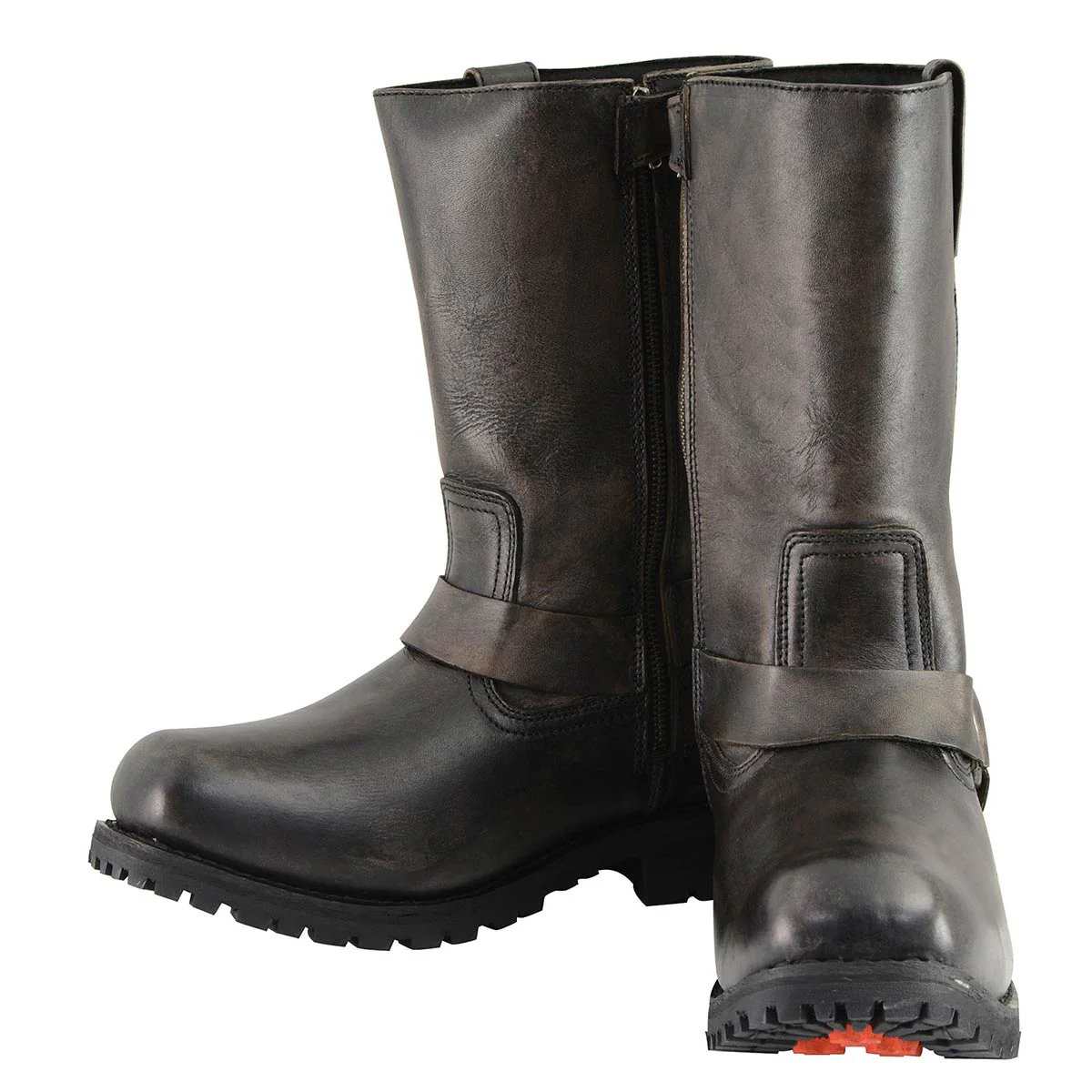 Milwaukee Leather Men's Distressed Brown Leather Classic 11-Inch Square Toe Harness Motorcycle Boots MBM9005 - Image 4