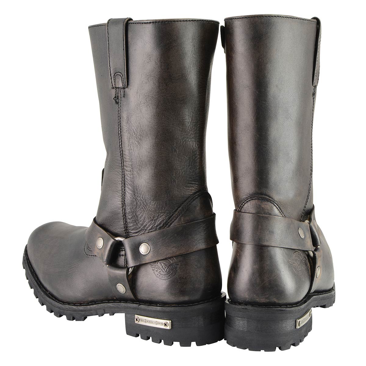 Milwaukee Leather Men's Distressed Brown Leather Classic 11-Inch Square Toe Harness Motorcycle Boots MBM9005 - Image 7