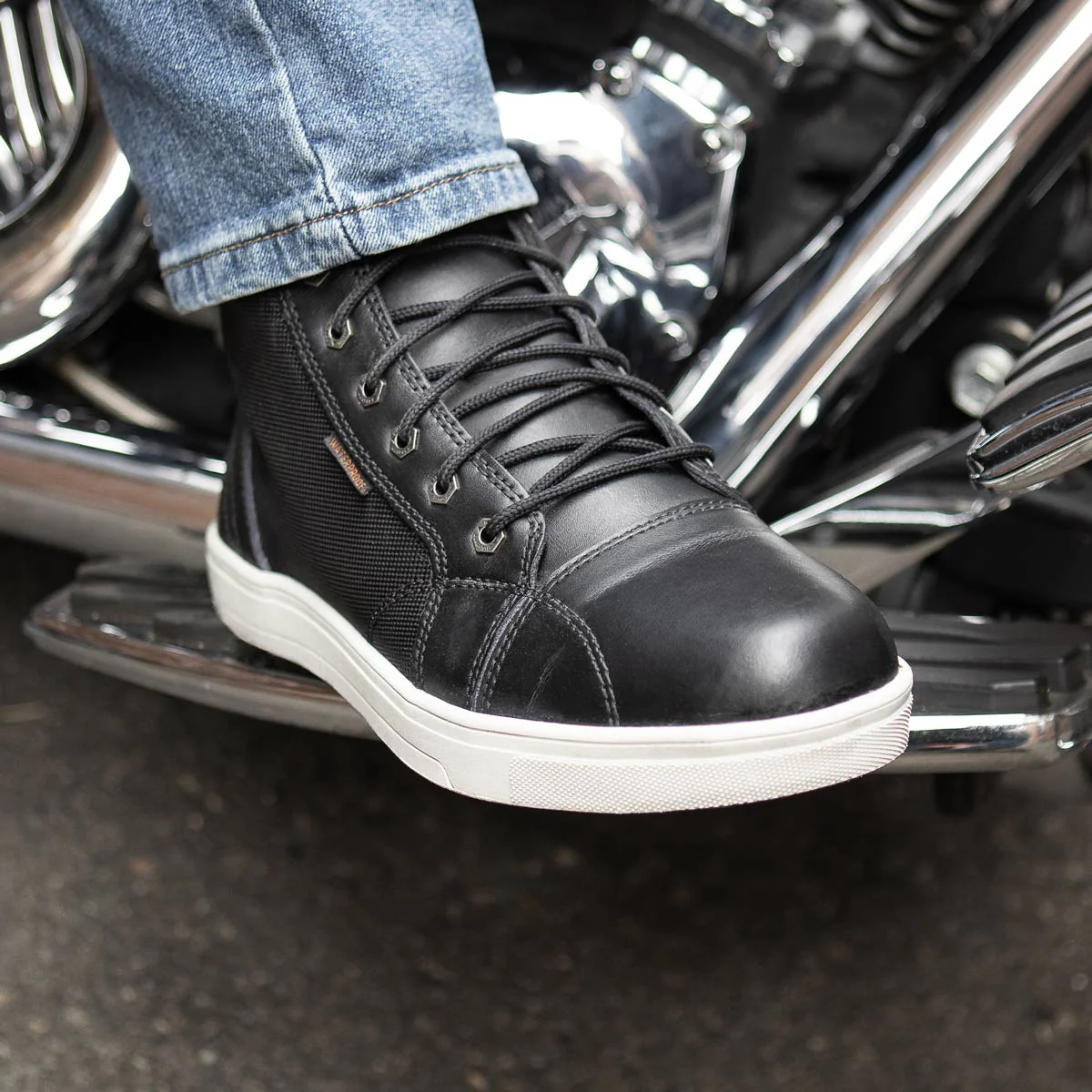 Milwaukee Leather MBM9004WP Men's Waterproof Black Leather Motorcycle Reinforced Street Riding Shoes w/Ankle Support - Image 7
