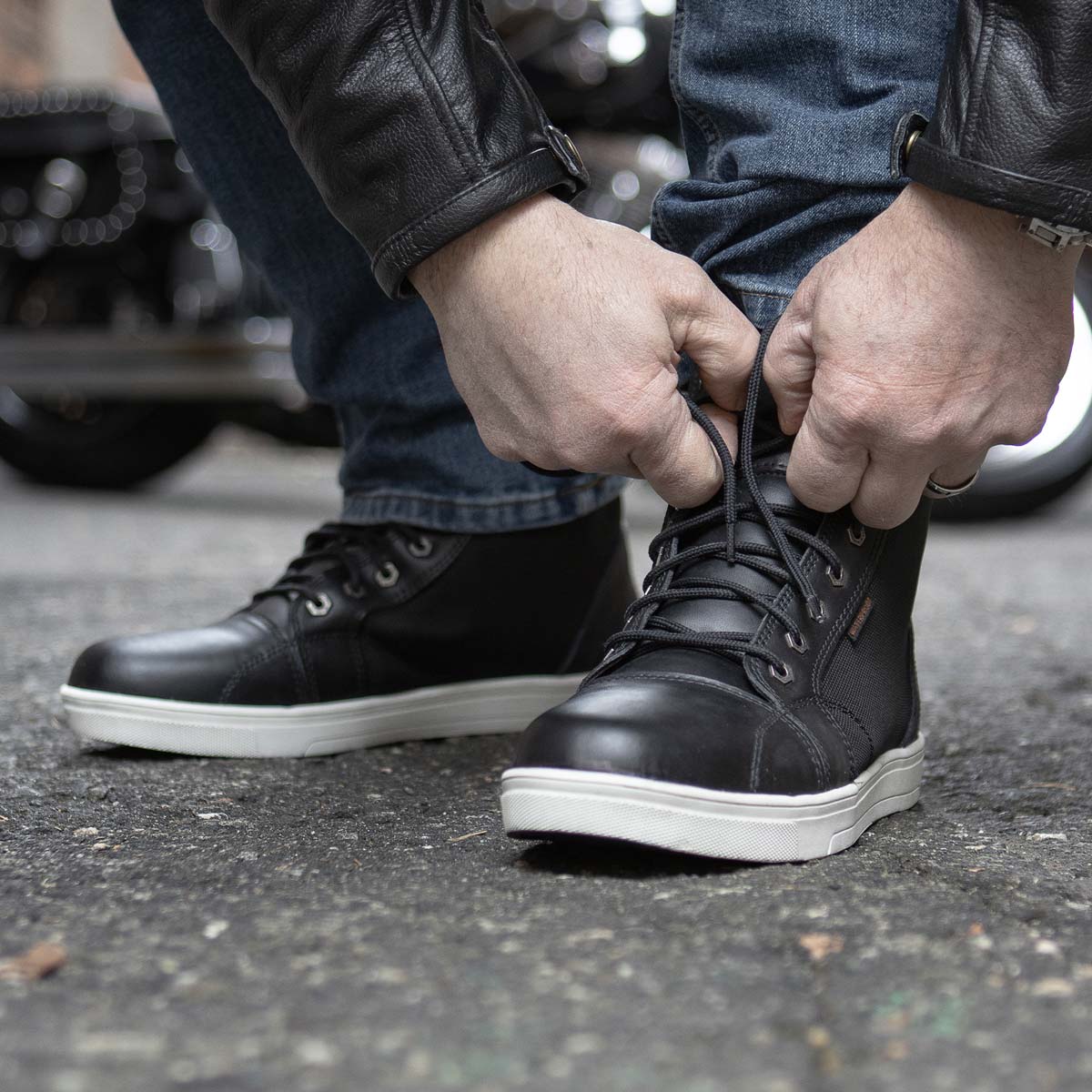 Milwaukee Leather MBM9004WP Men's Waterproof Black Leather Motorcycle Reinforced Street Riding Shoes w/Ankle Support - Image 8
