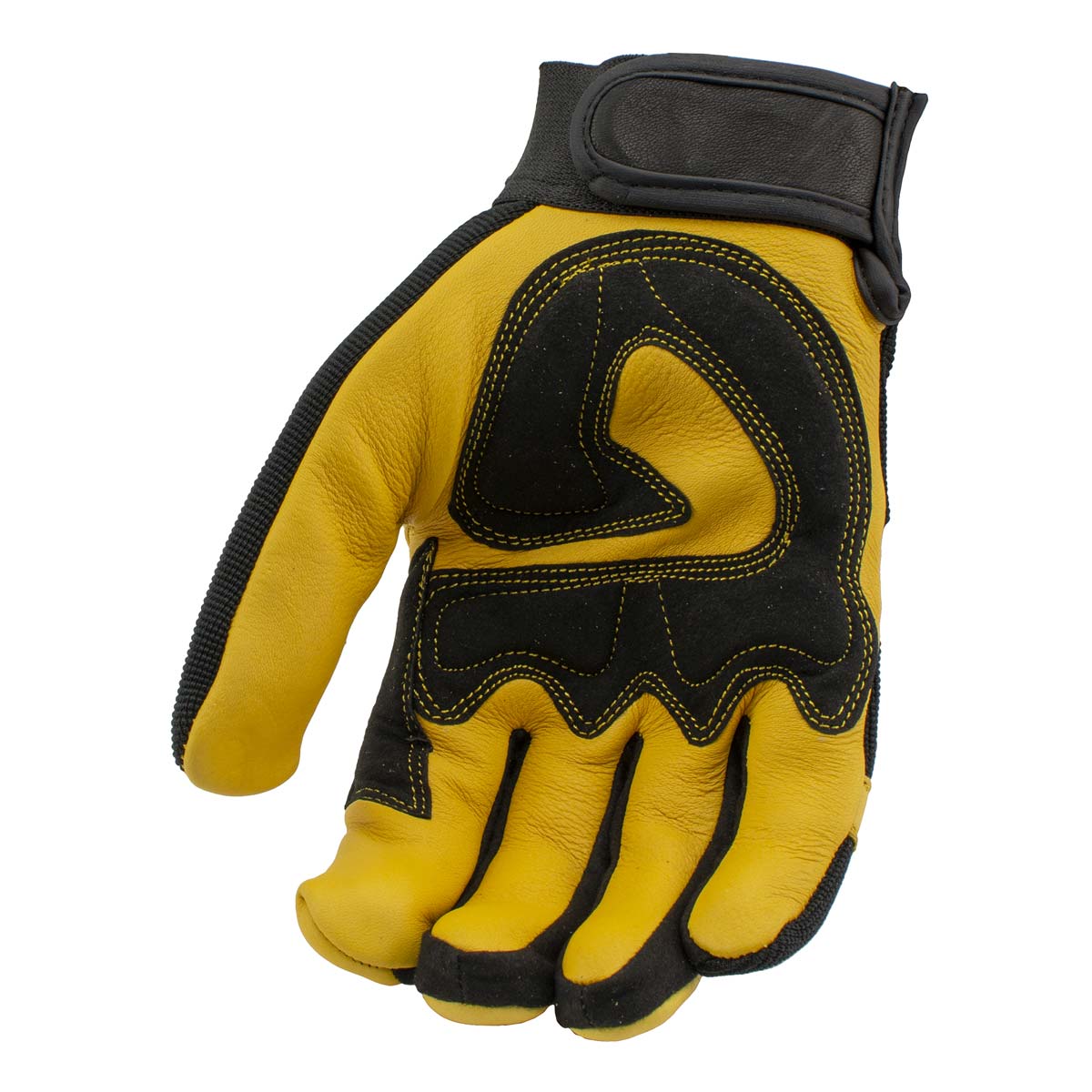 Milwaukee Leather Men's Yellow and Black Full Grain Deerskin Gloves - MG7543 - Image 2