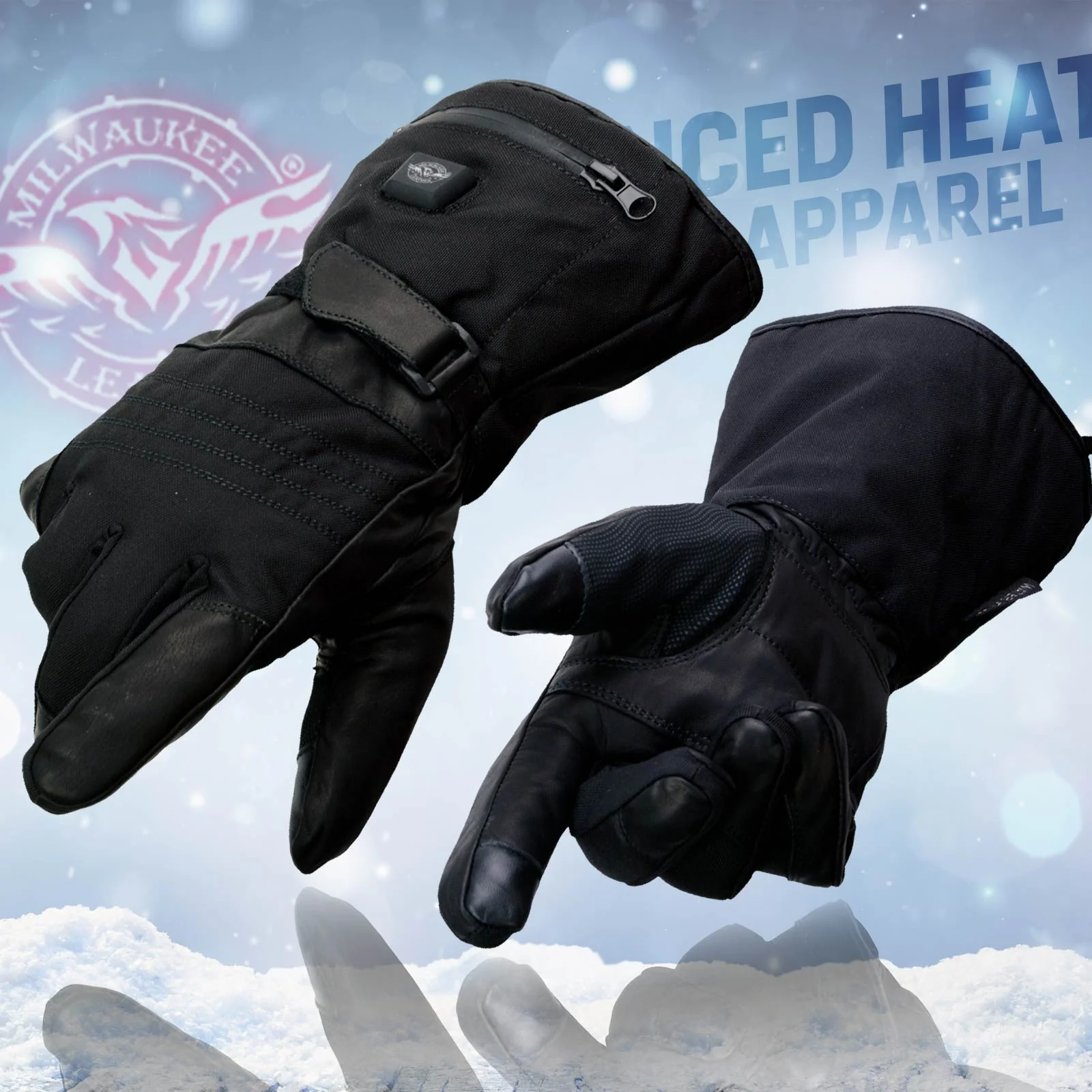 Milwaukee Leather MG17501SET Men’s Heated Black Leather/Textile Winter Gloves /Harness Wire and i-Touch - Image 11
