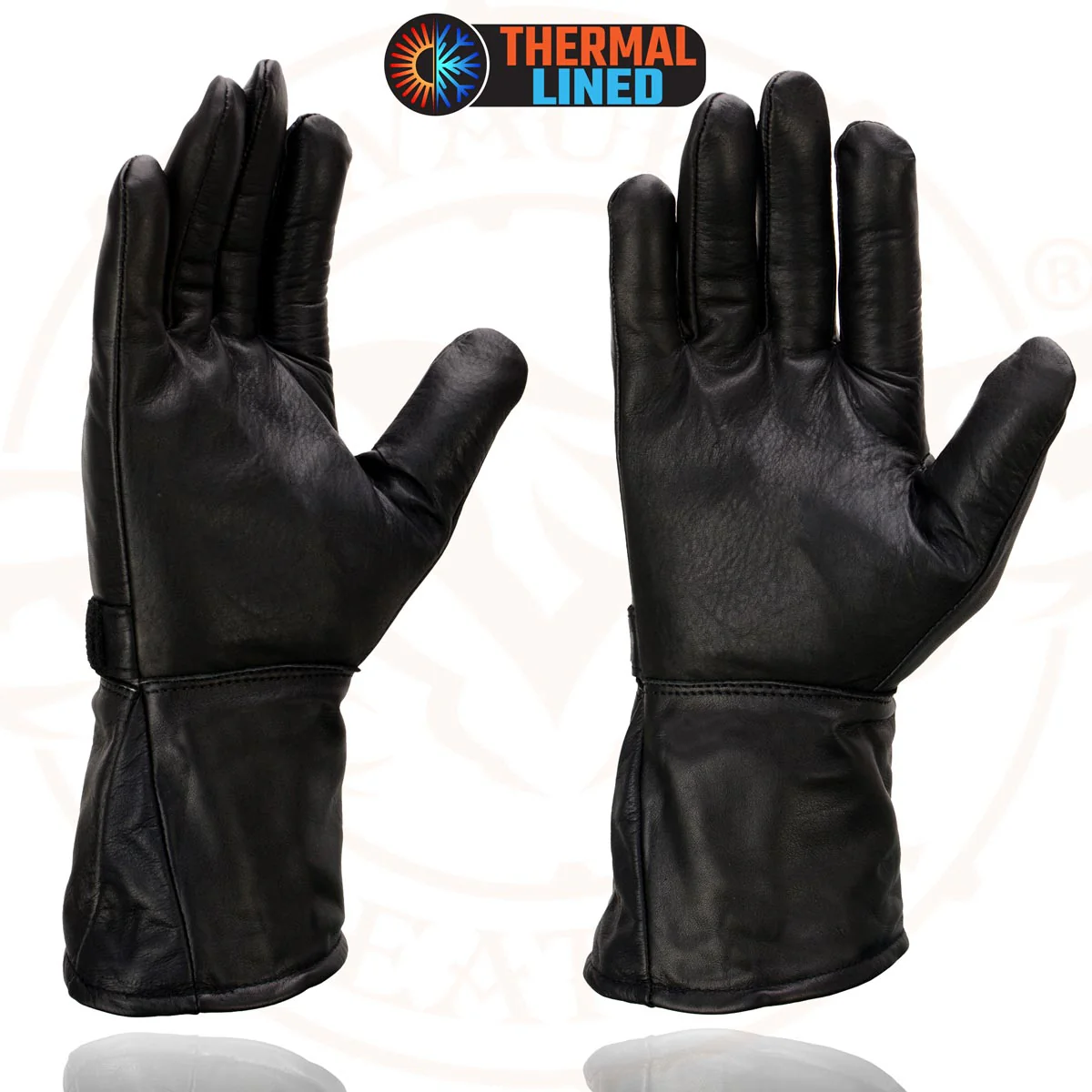 Milwaukee Leather MG7505 Men's Black Gauntlet Leather Winter Motorcycle Hand Gloves - Image 5