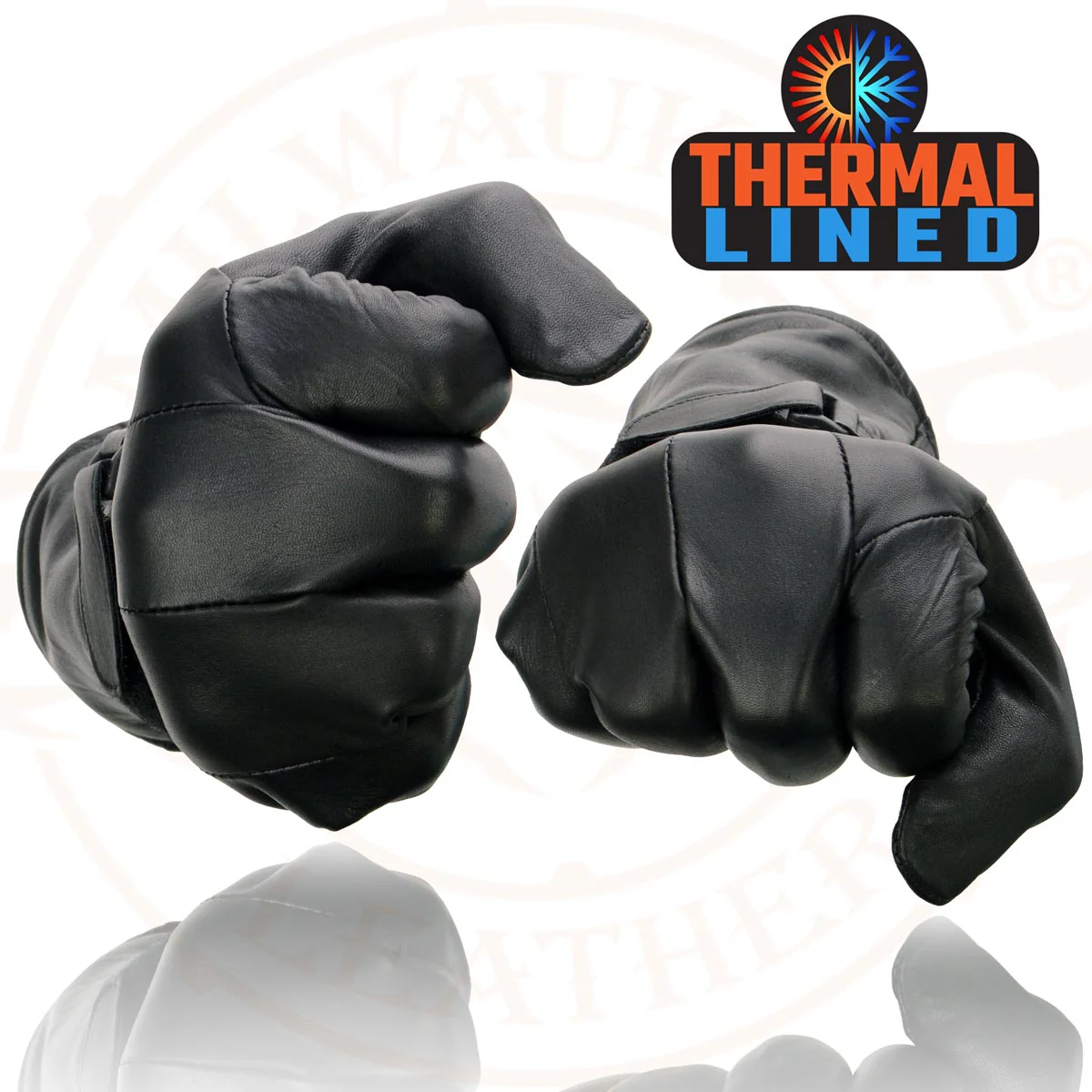 Milwaukee Leather MG7505 Men's Black Gauntlet Leather Winter Motorcycle Hand Gloves - Image 7