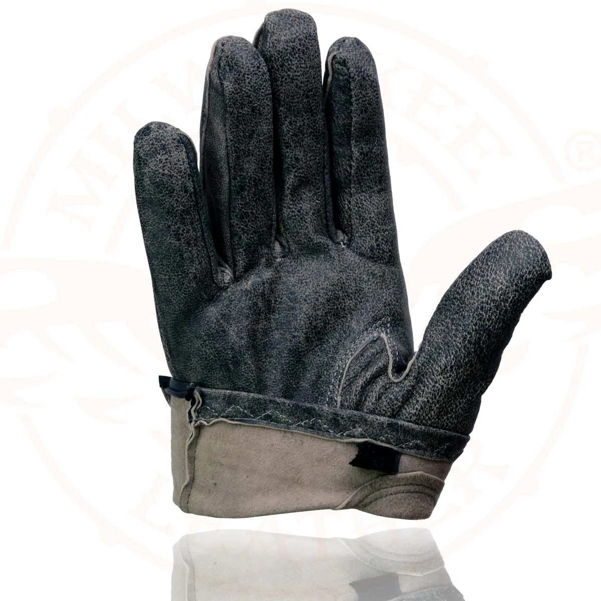 Milwaukee Leather MG7507 Men's Grey Perforated Leather Full Finger Motorcycle Hand Gloves W/ Breathable ‘Open Knuckle’ - Image 11