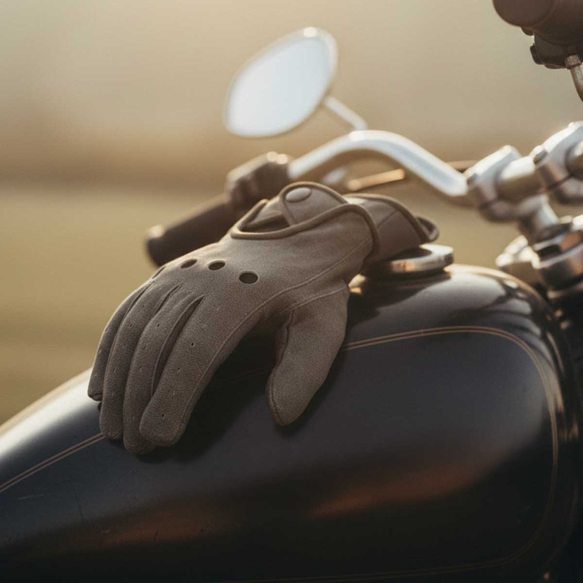 Milwaukee Leather MG7507 Men's Grey Perforated Leather Full Finger Motorcycle Hand Gloves W/ Breathable ‘Open Knuckle’ - Image 5