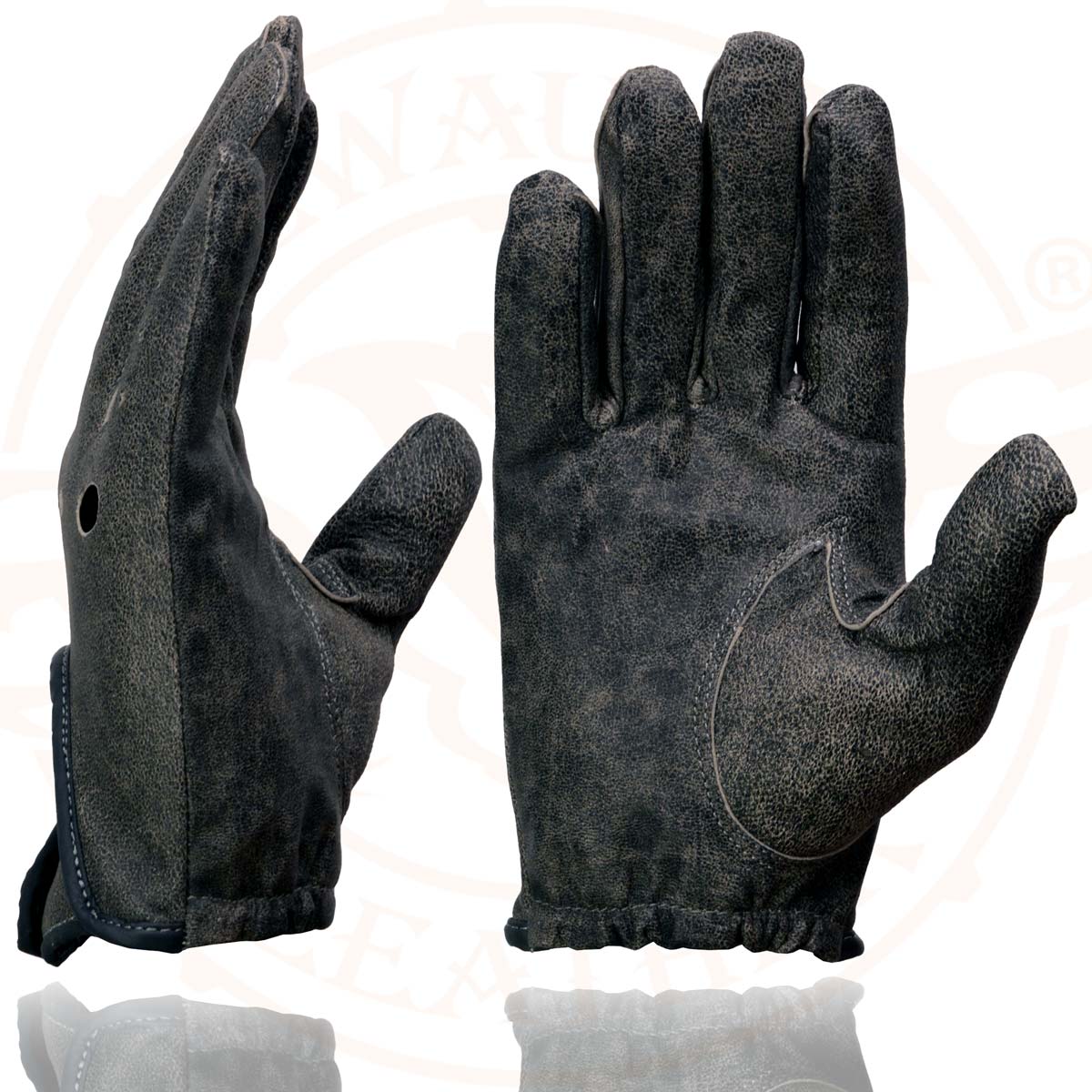 Milwaukee Leather MG7507 Men's Grey Perforated Leather Full Finger Motorcycle Hand Gloves W/ Breathable ‘Open Knuckle’ - Image 6