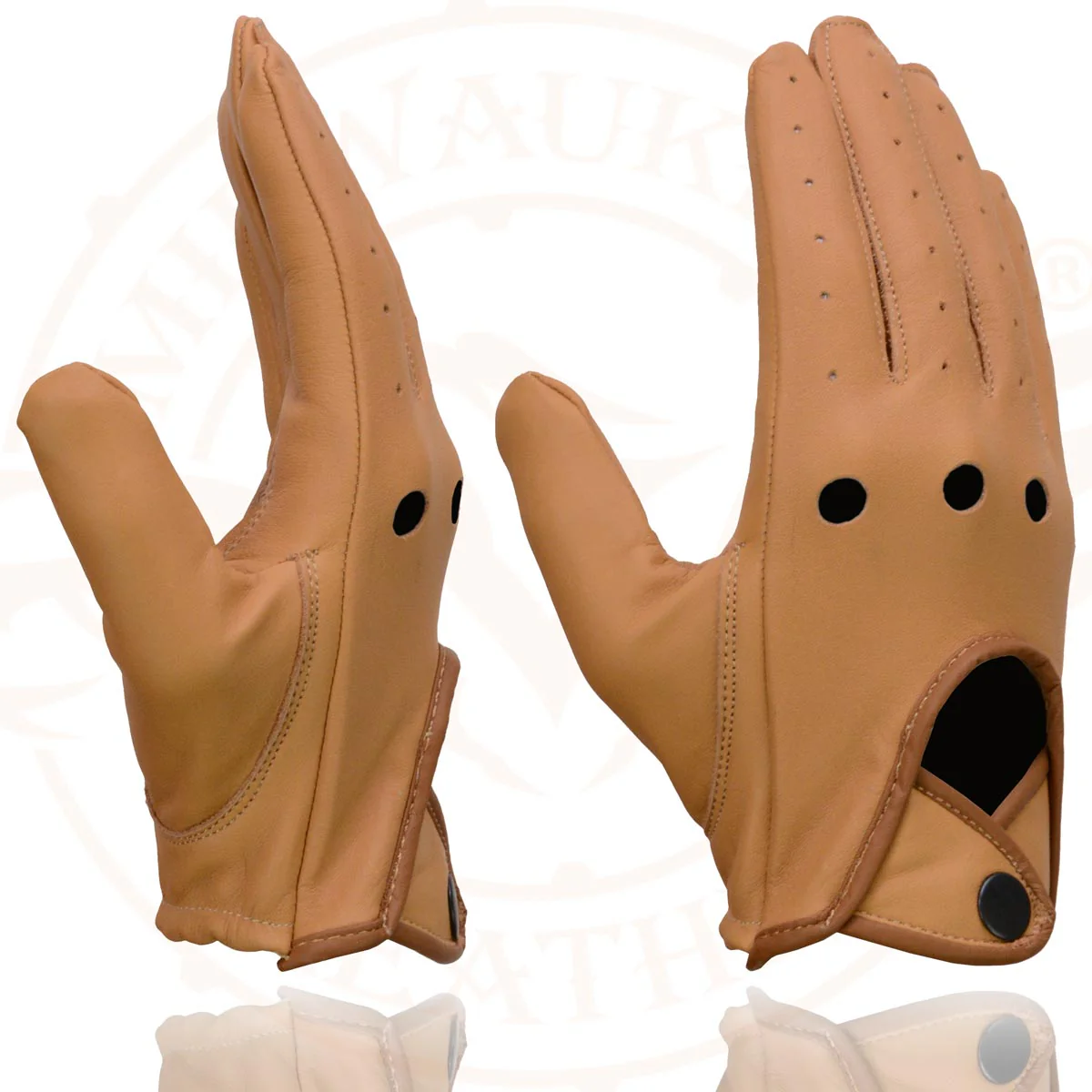 Milwaukee Leather MG7508 Men's Saddle Perforated Full-Finger Motorcycle Riding Gloves with Breathable Open Knuckle - Image 6
