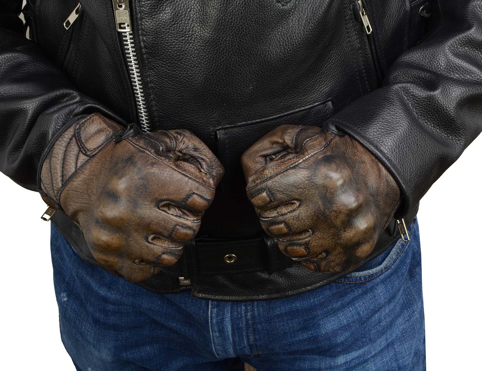 Milwaukee Leather MG7514 Men's Brown Leather with Gel Palm Motorcycle Gloves W/ Protective Knuckle - Image 11