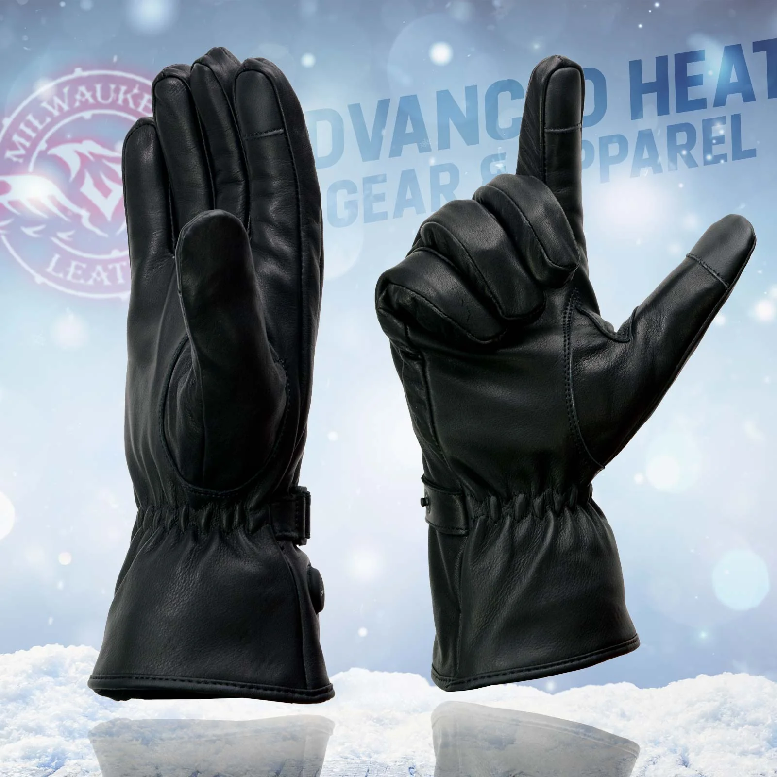 Milwaukee Leather MG7519SET Men’s Black Leather Heated Winter Gloves for Motorcycle Ski Hiking & i-Touch - Image 11