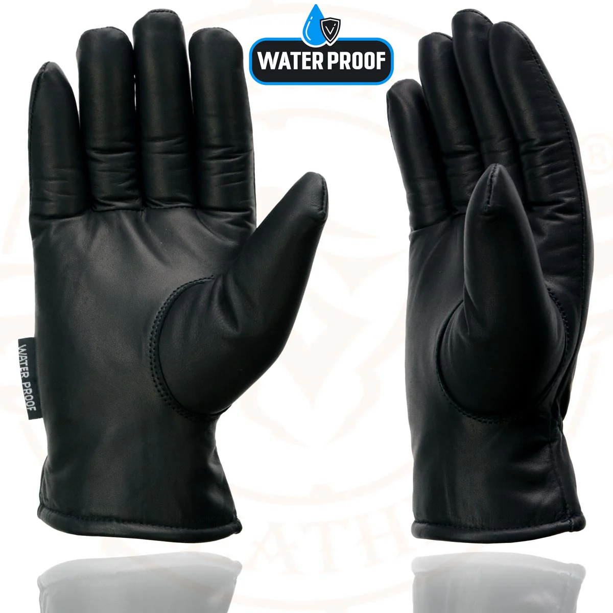 Milwaukee Leather MG7523 Men's Black Leather Waterproof Cruiser Motorcycle Hand Gloves - Image 6