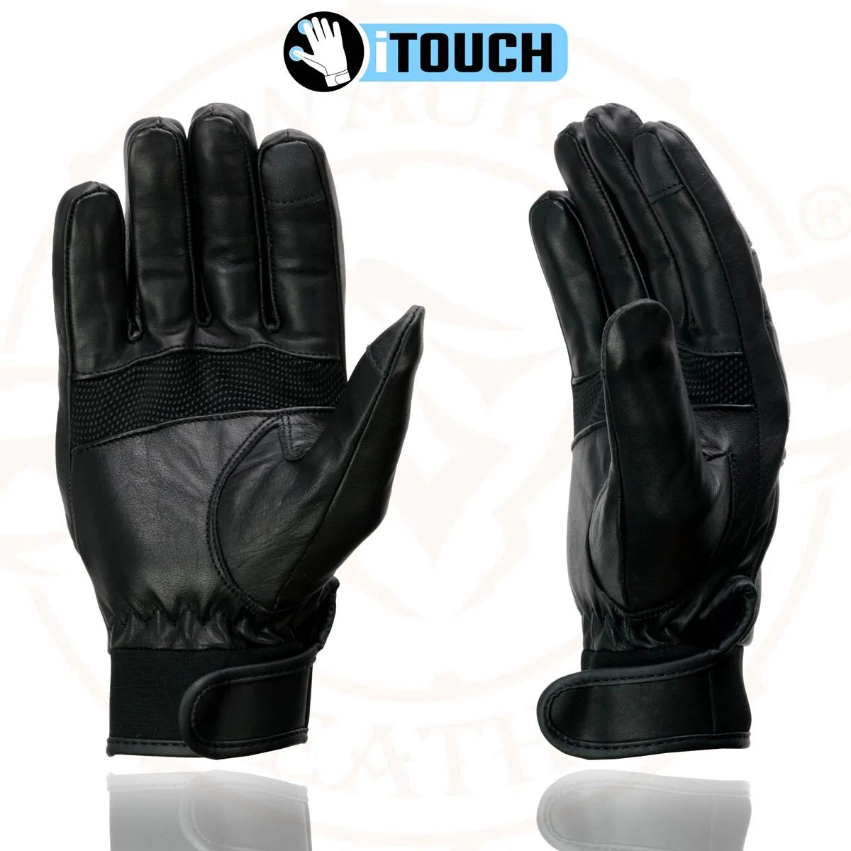 Milwaukee Leather MG7525 Men's Black Leather i-Touch Screen Compatible Gel Palm Motorcycle Hand Gloves W/ Flex Knuckle - Image 7