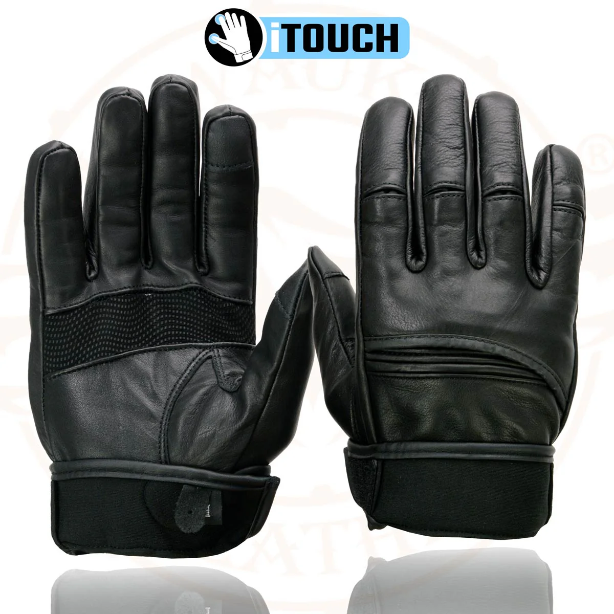 Milwaukee Leather MG7525 Men's Black Leather i-Touch Screen Compatible Gel Palm Motorcycle Hand Gloves W/ Flex Knuckle - Image 9