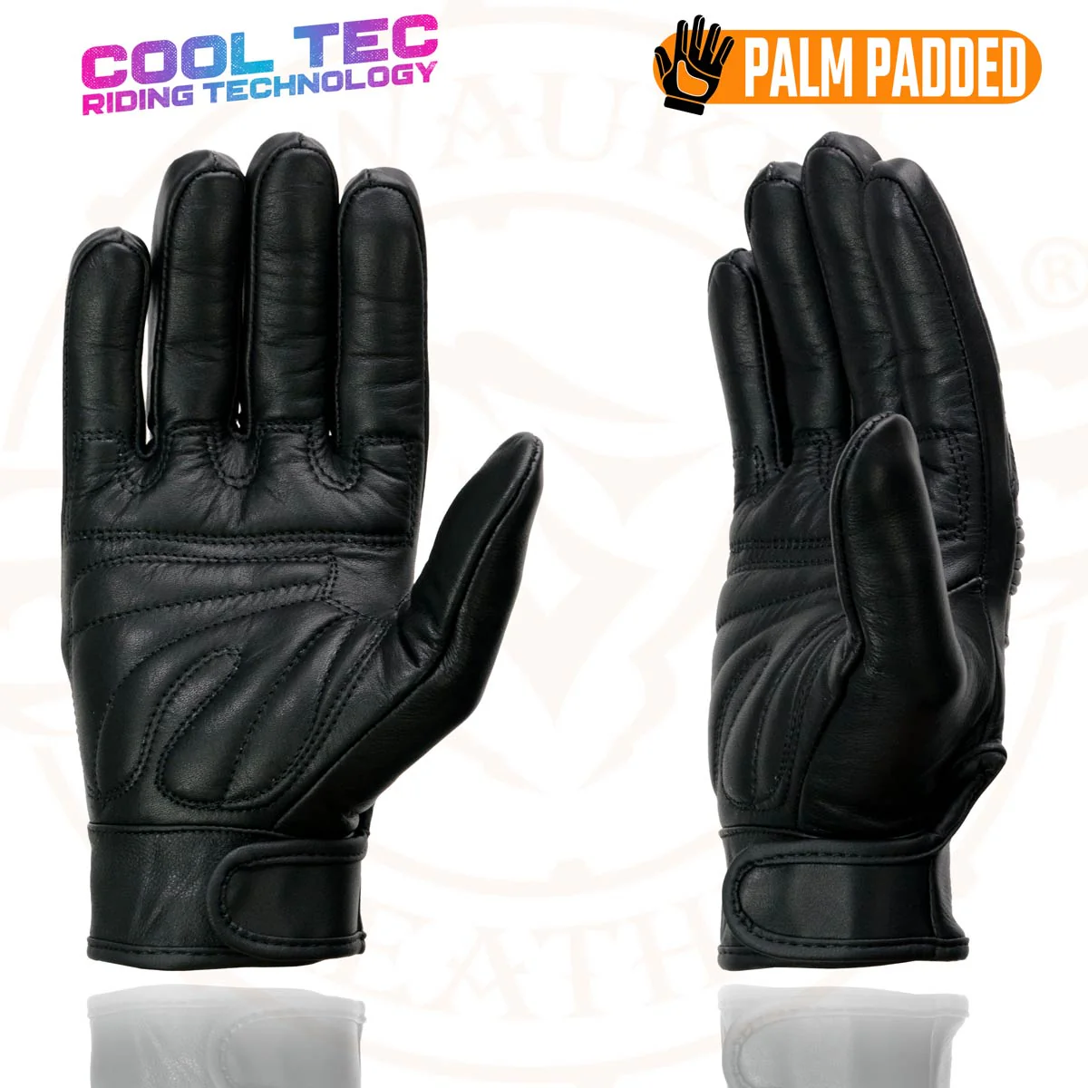 Milwaukee Leather MG7536 Men's Black Leather Gel Palm Motorcycle Gloves w/ Flex Knuckles and Cool-Tec Treatment - Image 6