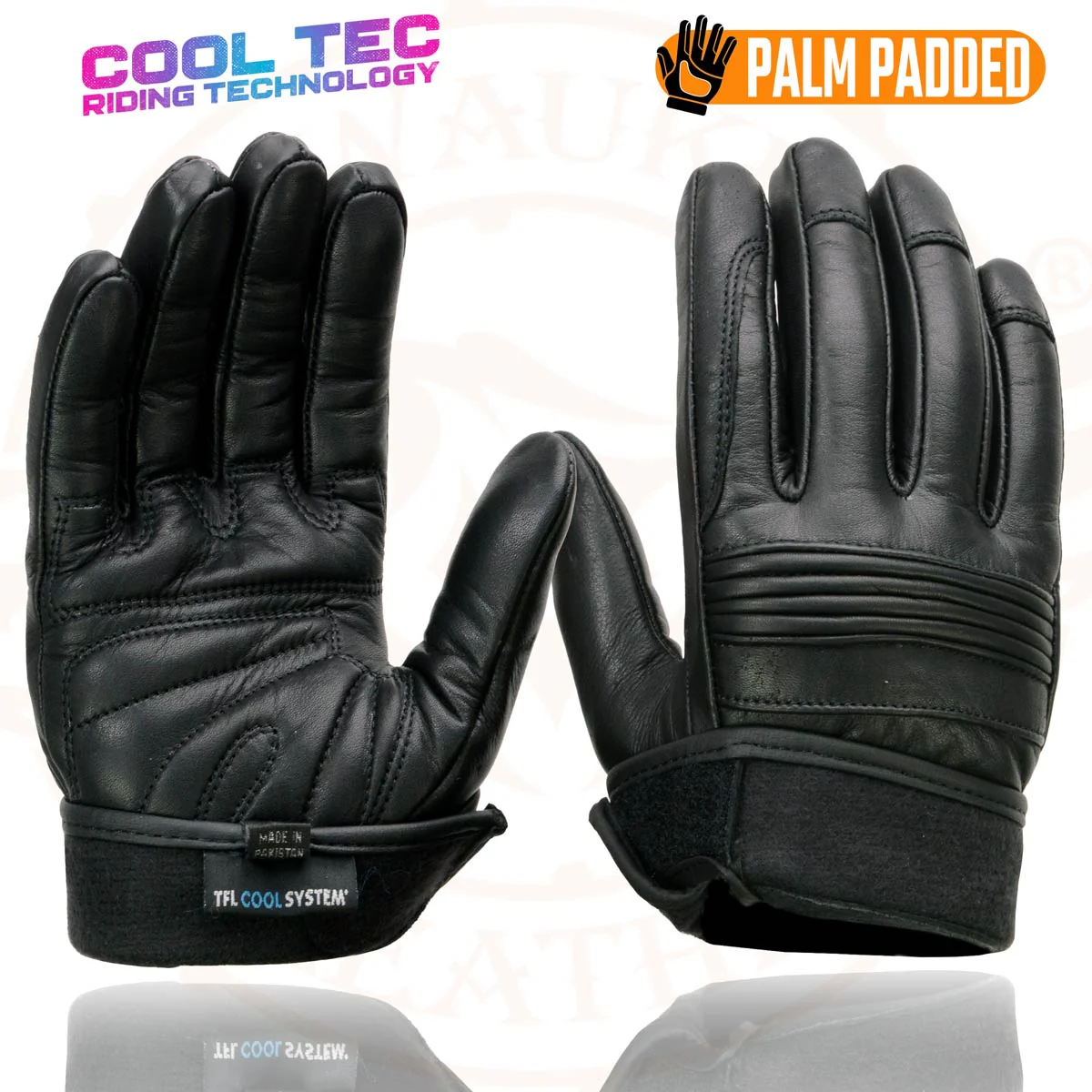 Milwaukee Leather MG7536 Men's Black Leather Gel Palm Motorcycle Gloves w/ Flex Knuckles and Cool-Tec Treatment - Image 8