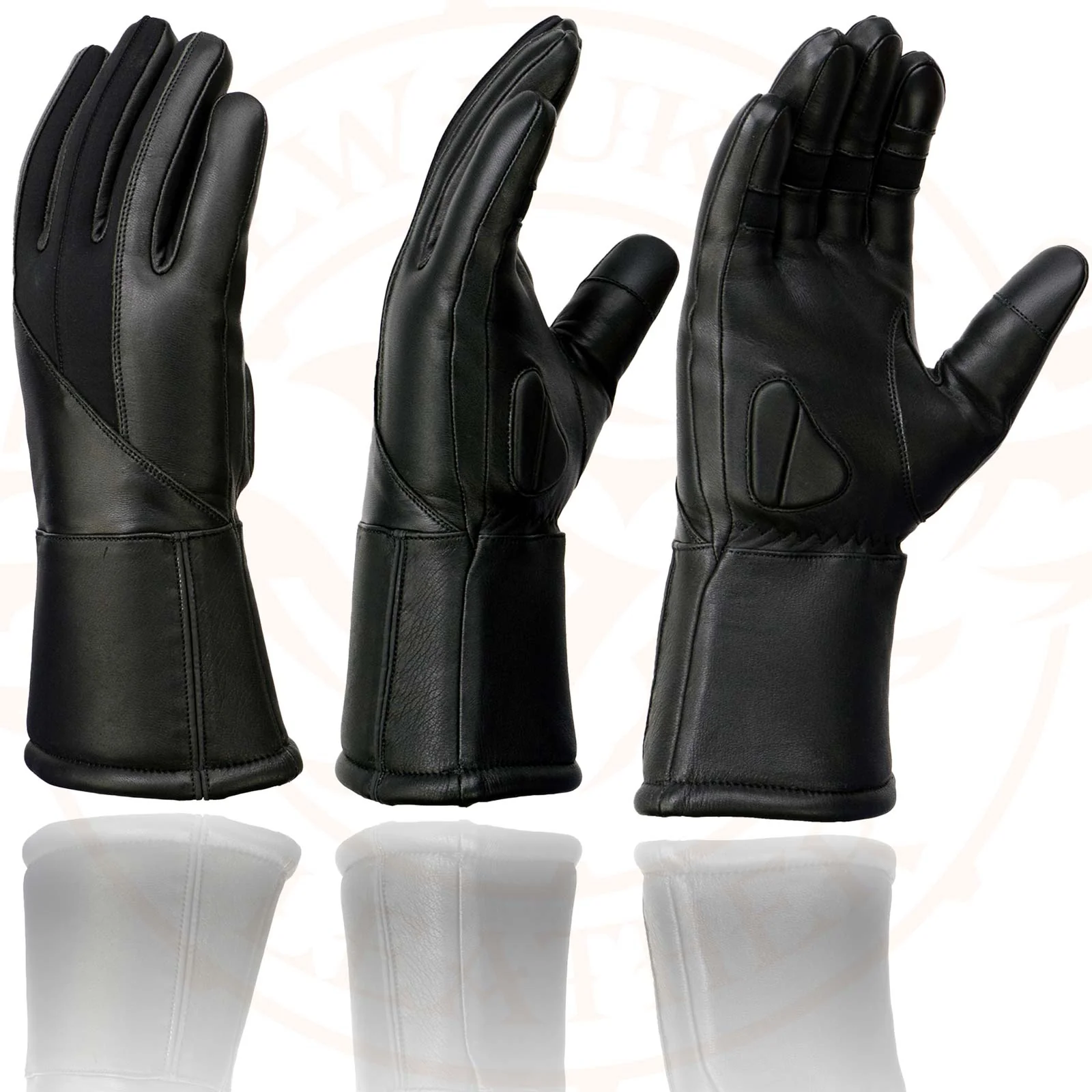 Milwaukee Leather MG7701 Women's Deer Skin Leather Insulated Gauntlet Gloves w/ i-Touch/Wiper Blade/Reflective Piping - Image 5