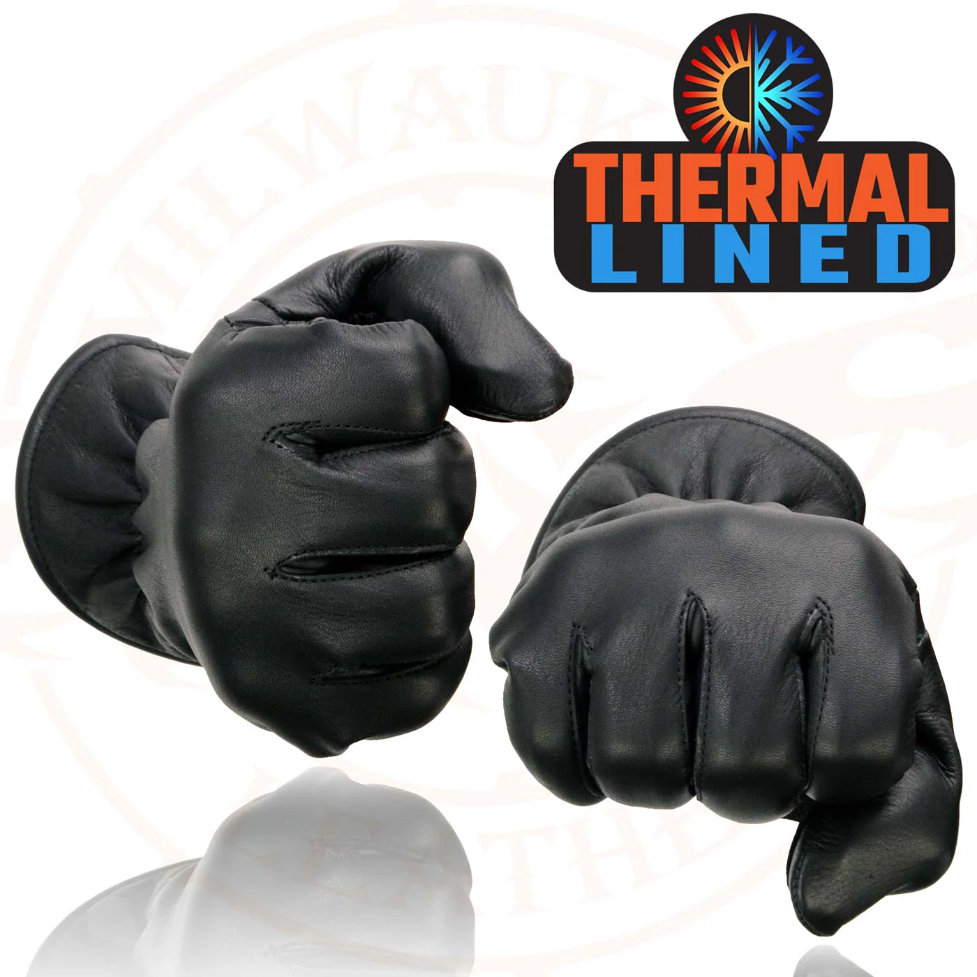 Milwaukee Leather MG7715 Women's Black Leather Thermal Lined Motorcycle Gloves w/ Cinch Wrist Closure - Image 2