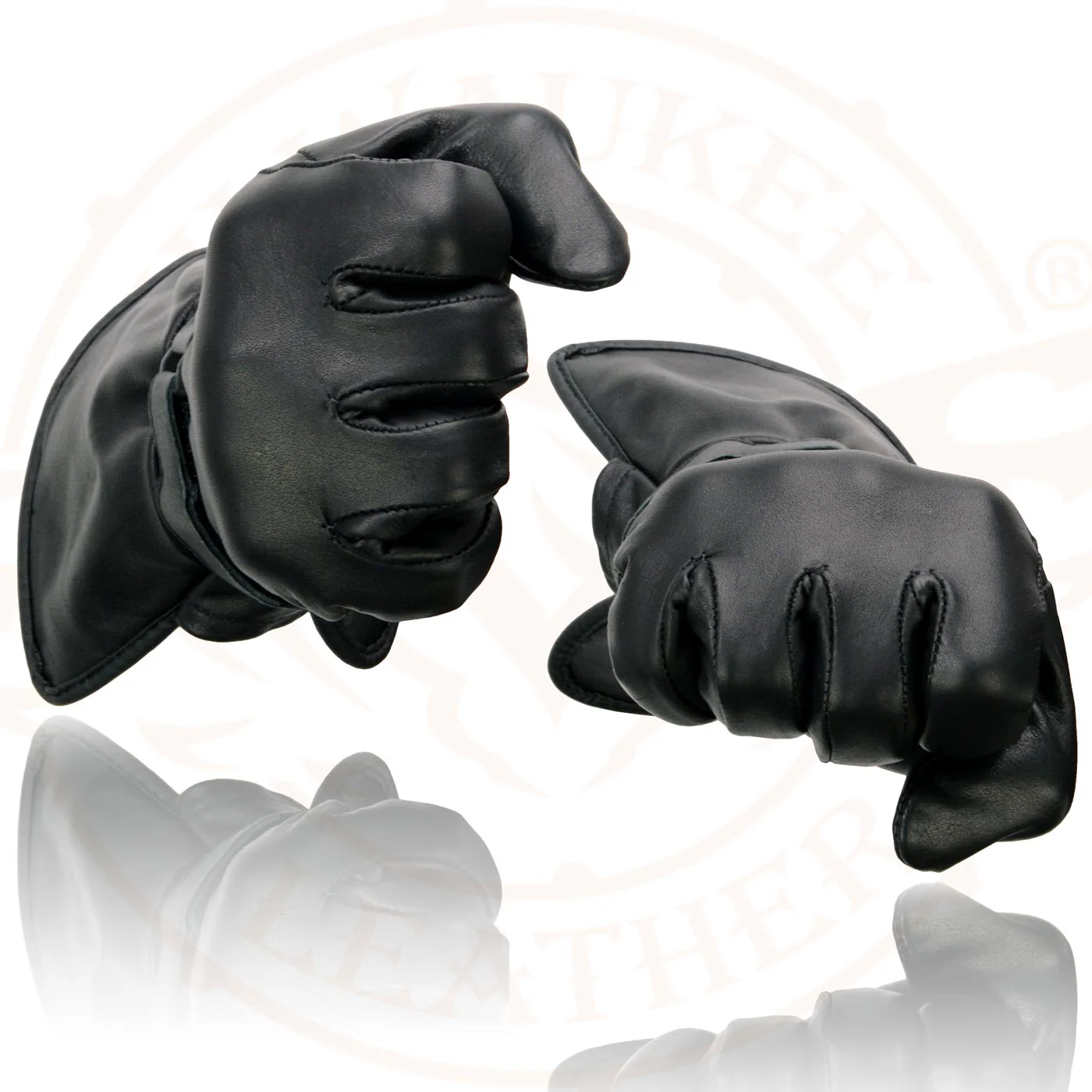 Milwaukee Leather MG7725 Women's Black Leather Gauntlet Motorcycle Gloves w/ Wrist Strap Closure - Image 7