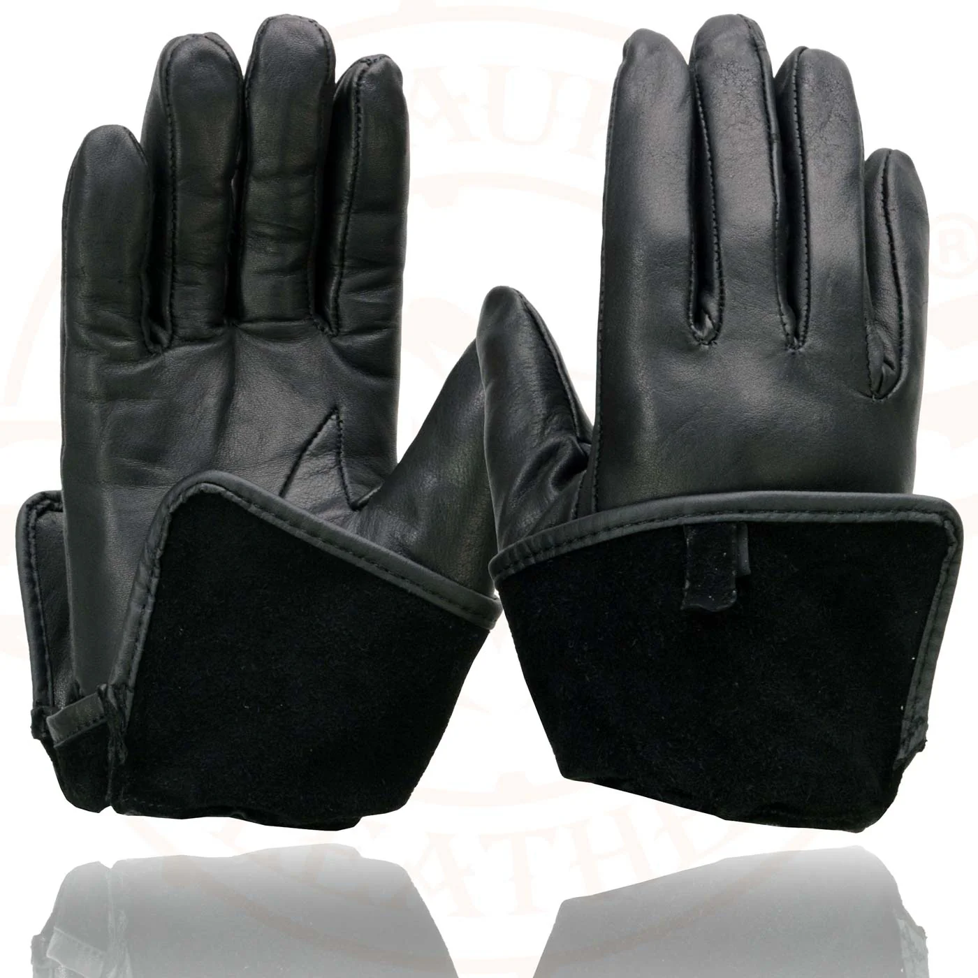 Milwaukee Leather MG7725 Women's Black Leather Gauntlet Motorcycle Gloves w/ Wrist Strap Closure - Image 8