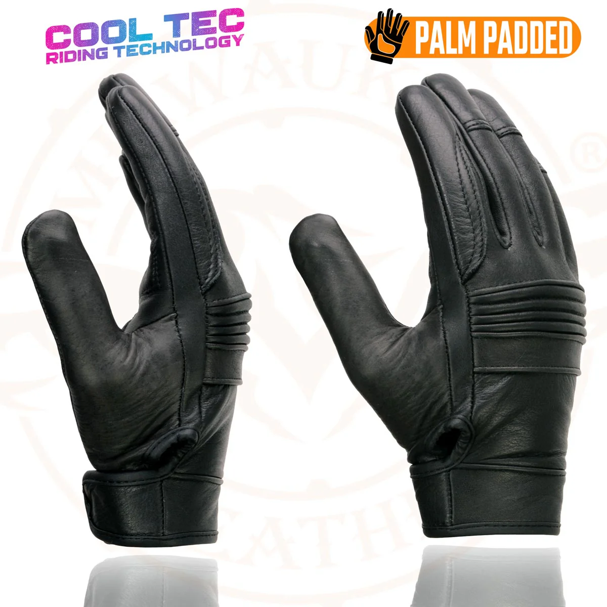 Milwaukee Leather MG7736 Women's Black Leather Gel Palm Motorcycle Gloves w/ Flex Knuckles and Cool-Tec Treatement - Image 4