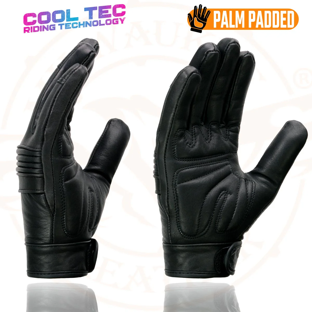 Milwaukee Leather MG7736 Women's Black Leather Gel Palm Motorcycle Gloves w/ Flex Knuckles and Cool-Tec Treatement - Image 6