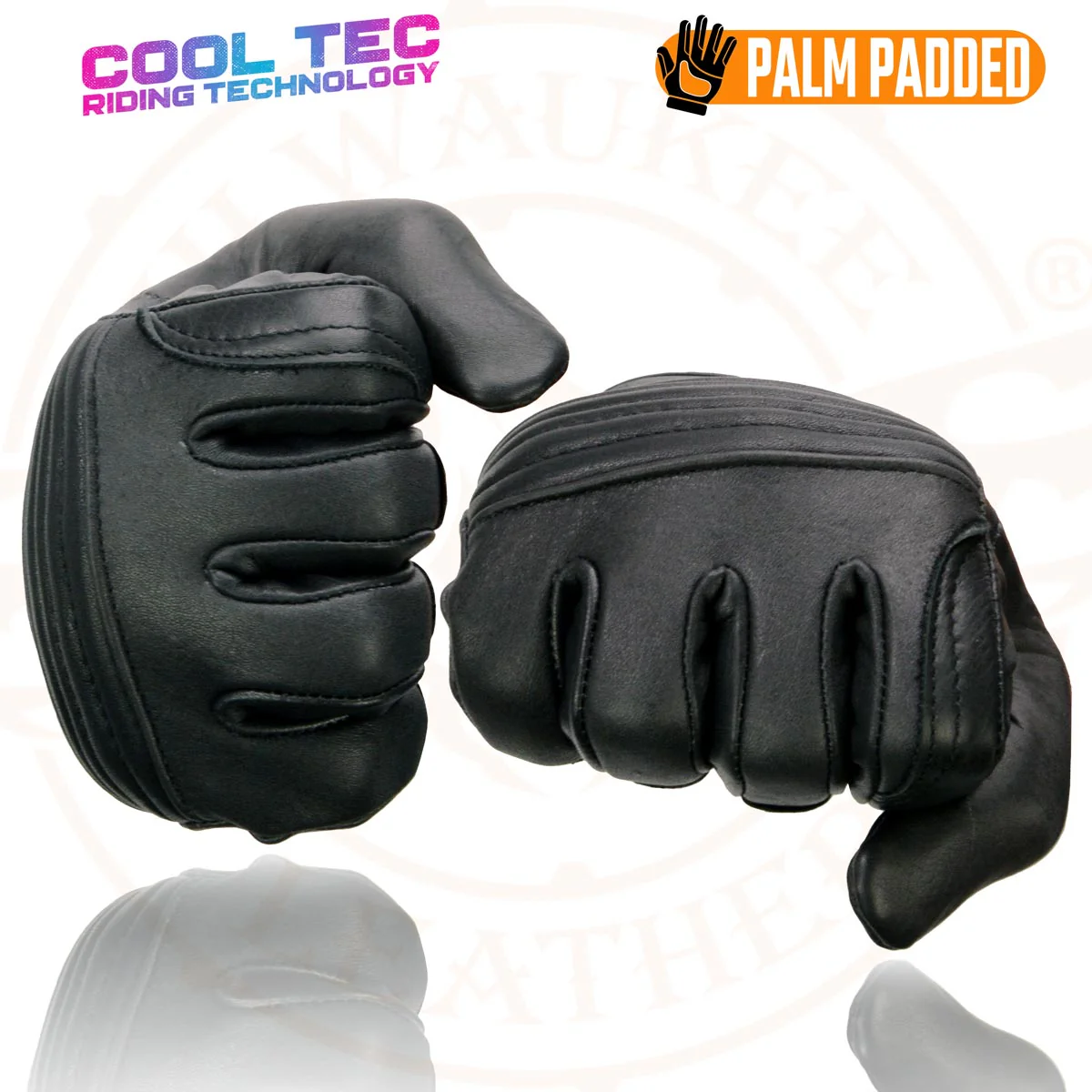 Milwaukee Leather MG7736 Women's Black Leather Gel Palm Motorcycle Gloves w/ Flex Knuckles and Cool-Tec Treatement - Image 8