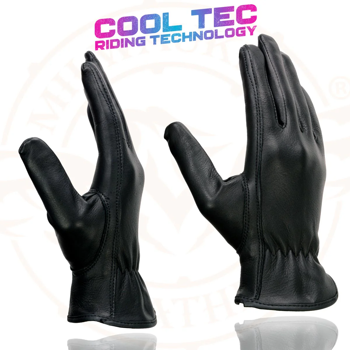 Milwaukee Leather MG7797 Women's Black Leather Motorcycle Rider Unlined Gloves w/ Cool-Tec Leather Treatement - Image 4