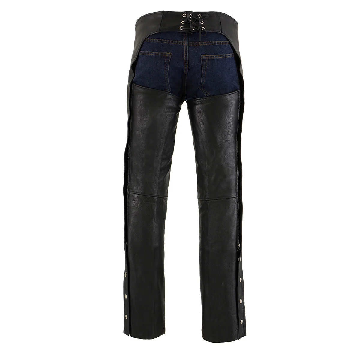 Milwaukee Leather Chaps for Men's Black Premium Leather Motorcycle Chaps w/ Snap Out Thermal Liner-Slash Pocket-ML1103 - Image 5